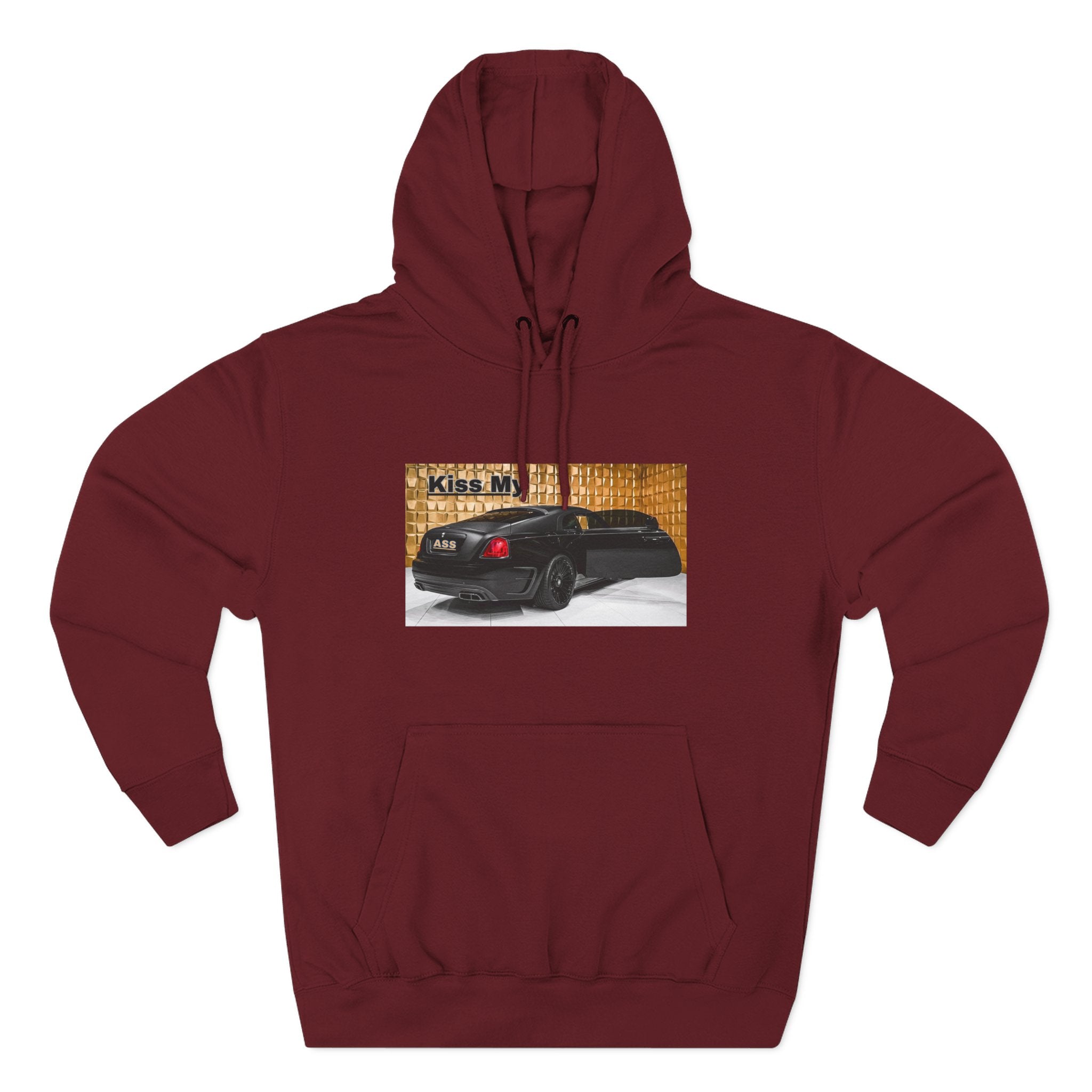 Kiss My  License plate Hoodie — Graphic Black Car Music Lover Pullover