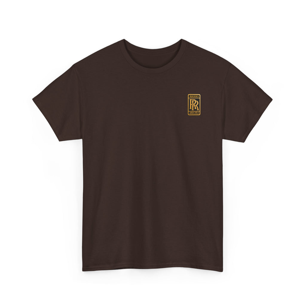 Rhodes 2 Riches Gold Family Crest Monogram Tee — Luxury RR Chest Patch T-Shirt