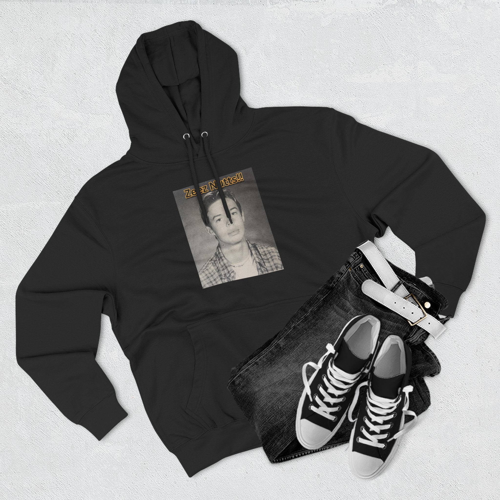 Zee'z Nutts!!   Vintage Portrait Hoodie — 'ZeeNutty' Photo Graphic Pullover