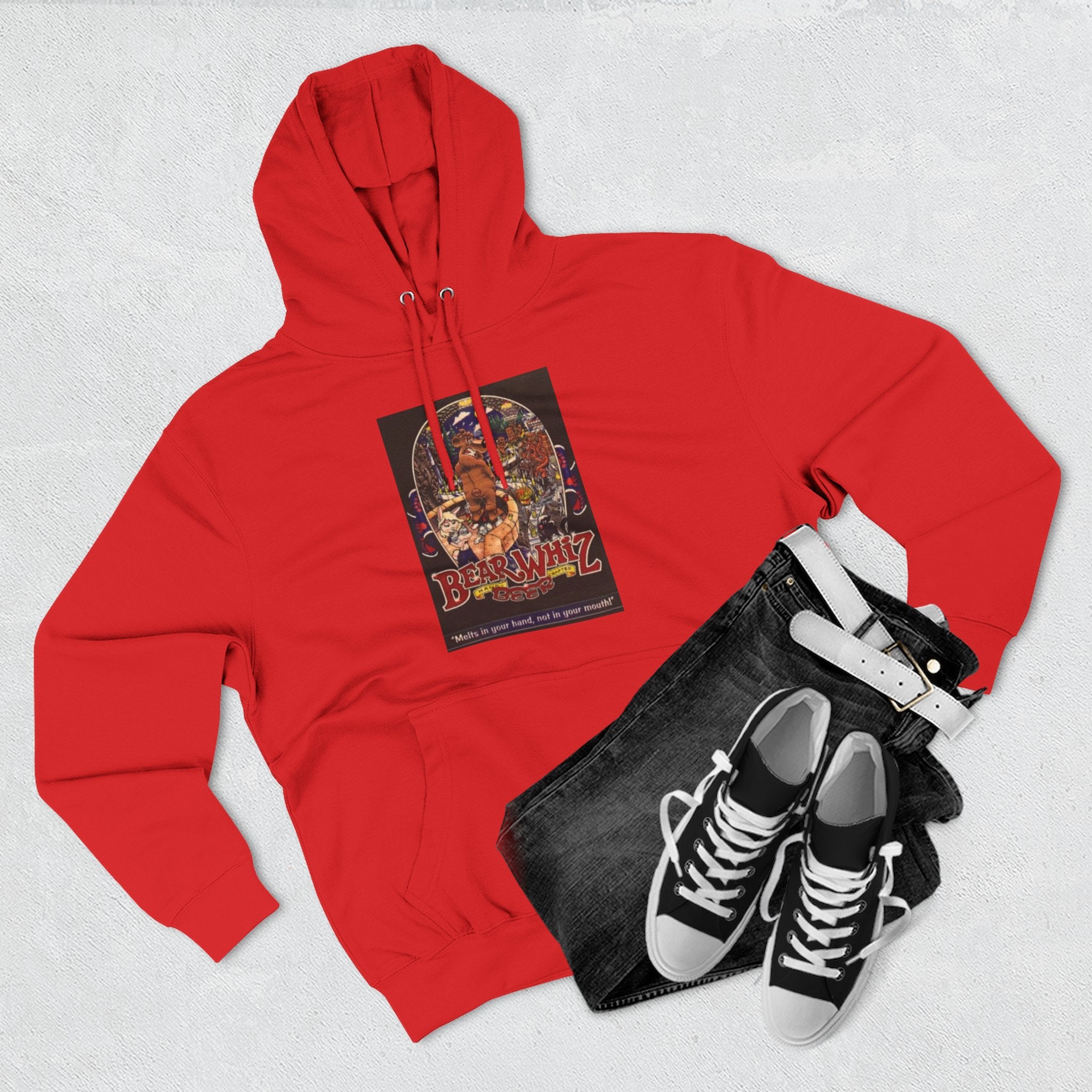 Bear Whiz Beer 3 Hoodie — 'Burning Jazz' Retro Concert Poster Fleece Hoodie
