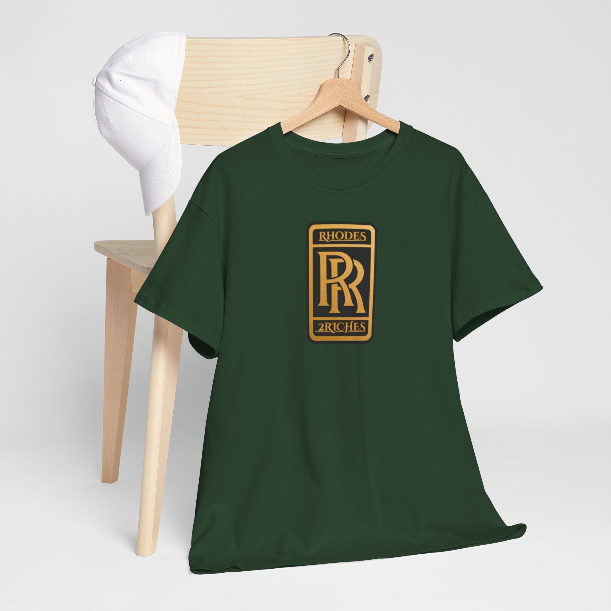 Rhodes 2 Riches Family Crest - Luxury Monogram Tee — 'RR' Rhodes & Riches Crest Cotton T-Shirt