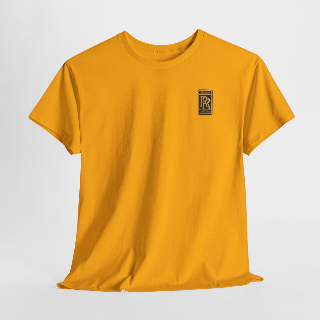 Rhodes 2 Riches Gold Family Crest Monogram Tee — Luxury RR Chest Patch T-Shirt