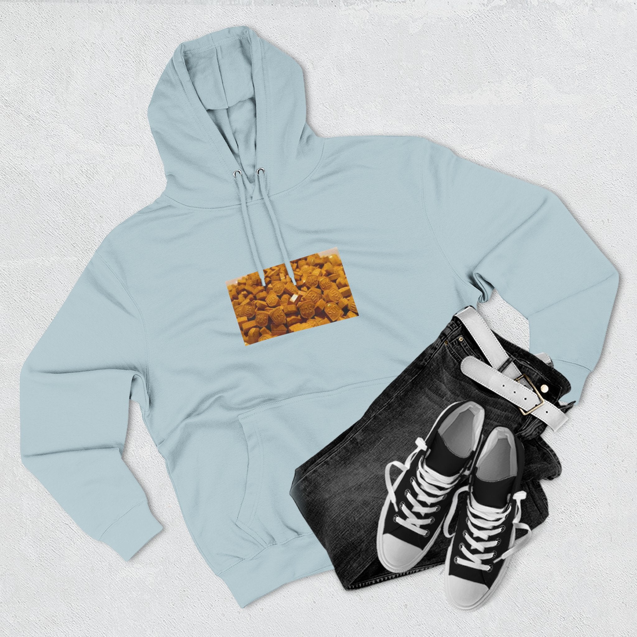 UPS Delivery Hoodie — Golden Nugget Pattern Chest Print Fleece Hoodie