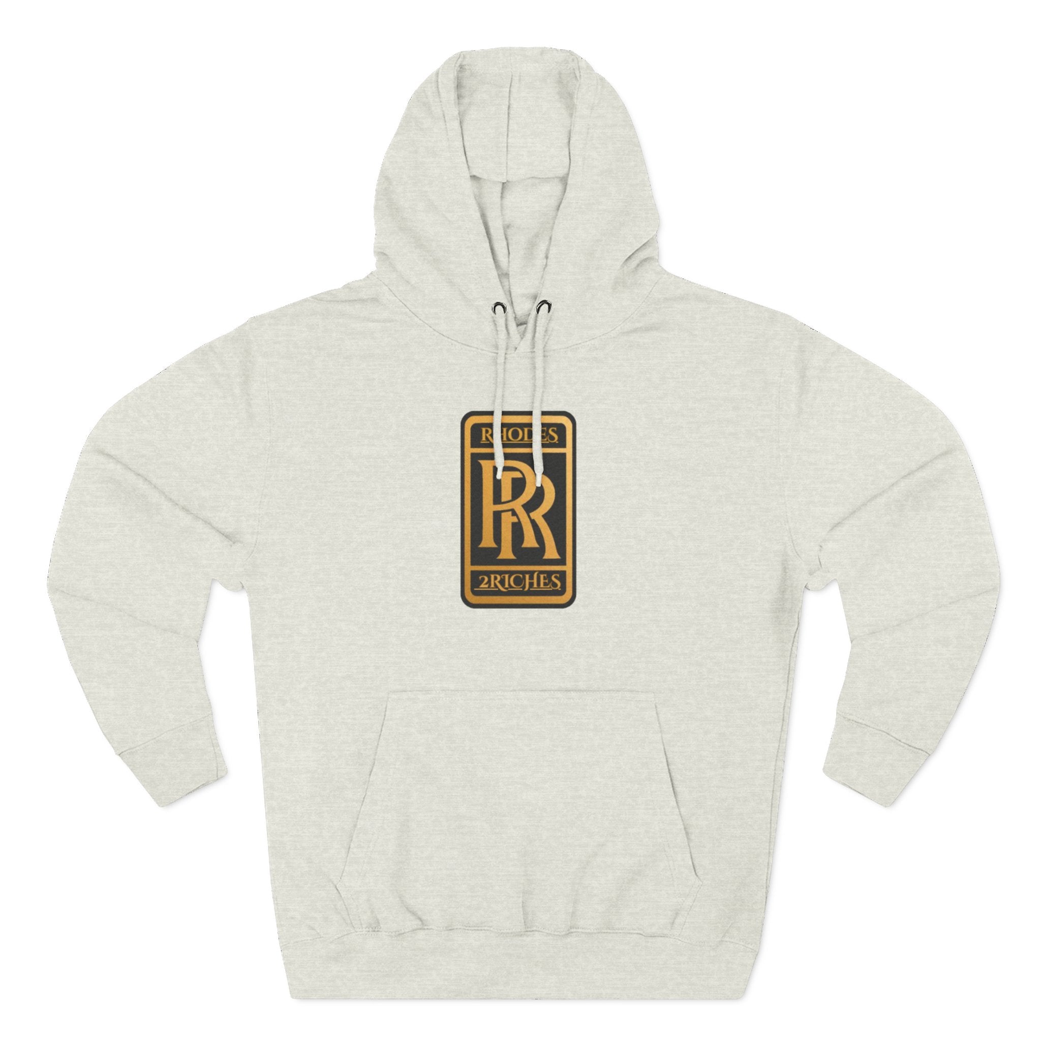 RHODES 2 RICHES Heritage RR Gold Emblem Hoodie — Luxury Vintage Logo Fleece