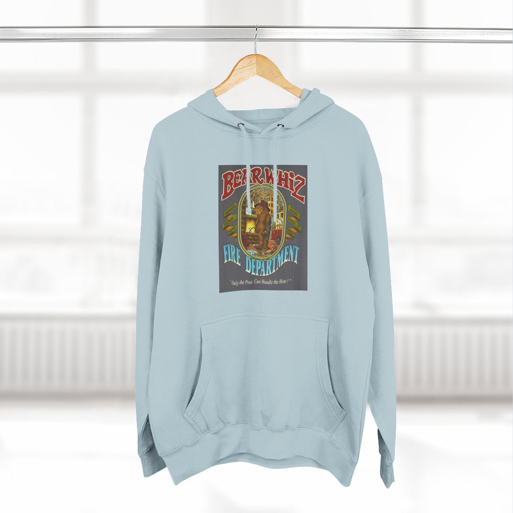 Bear Whiz Fire Department Hoodie — Vintage Bear Whiz Three-Panel Design
