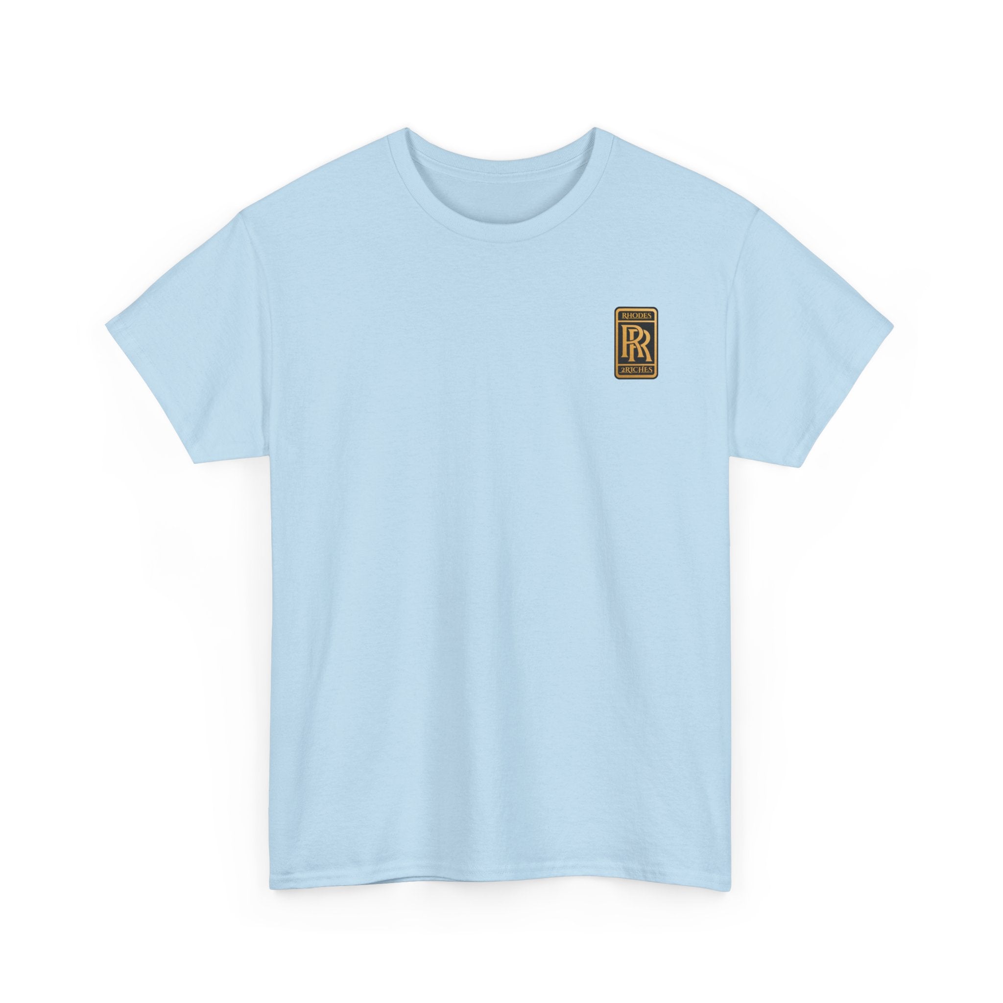 Rhodes 2 Riches Gold Family Crest Monogram Tee — Luxury RR Chest Patch T-Shirt