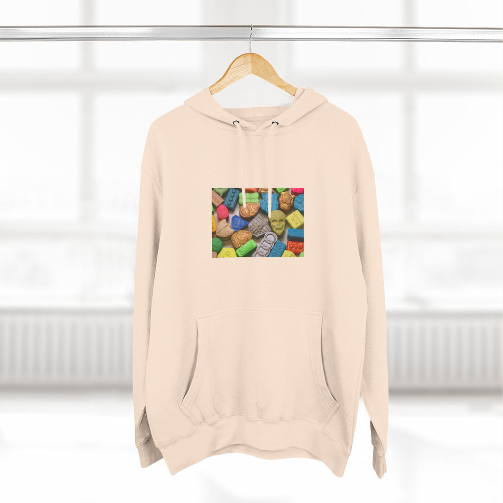 Candy Collage Hoodie — Colorful Retro Candy Graphic Pullover