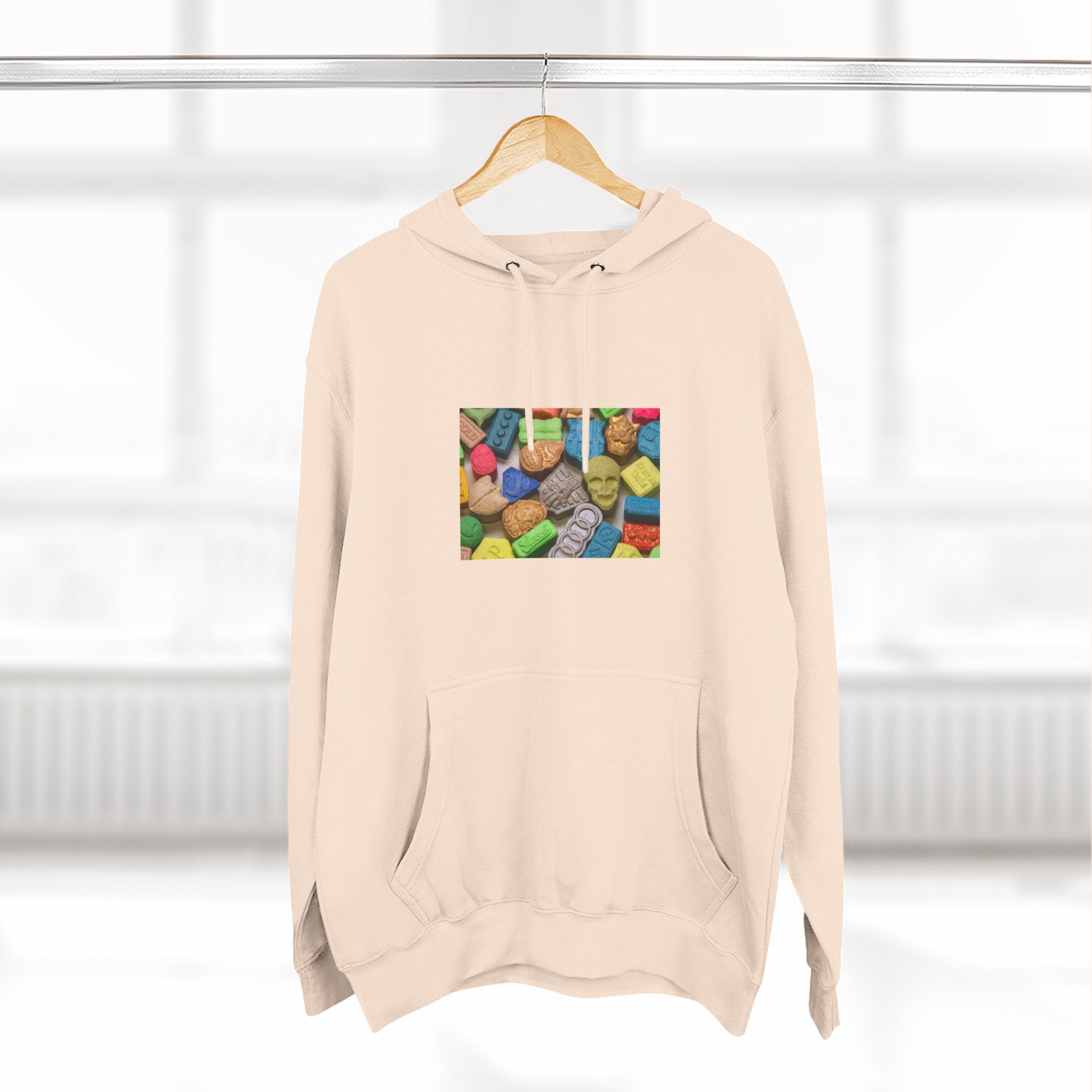 Candy Collage Hoodie — Colorful Retro Candy Graphic Pullover