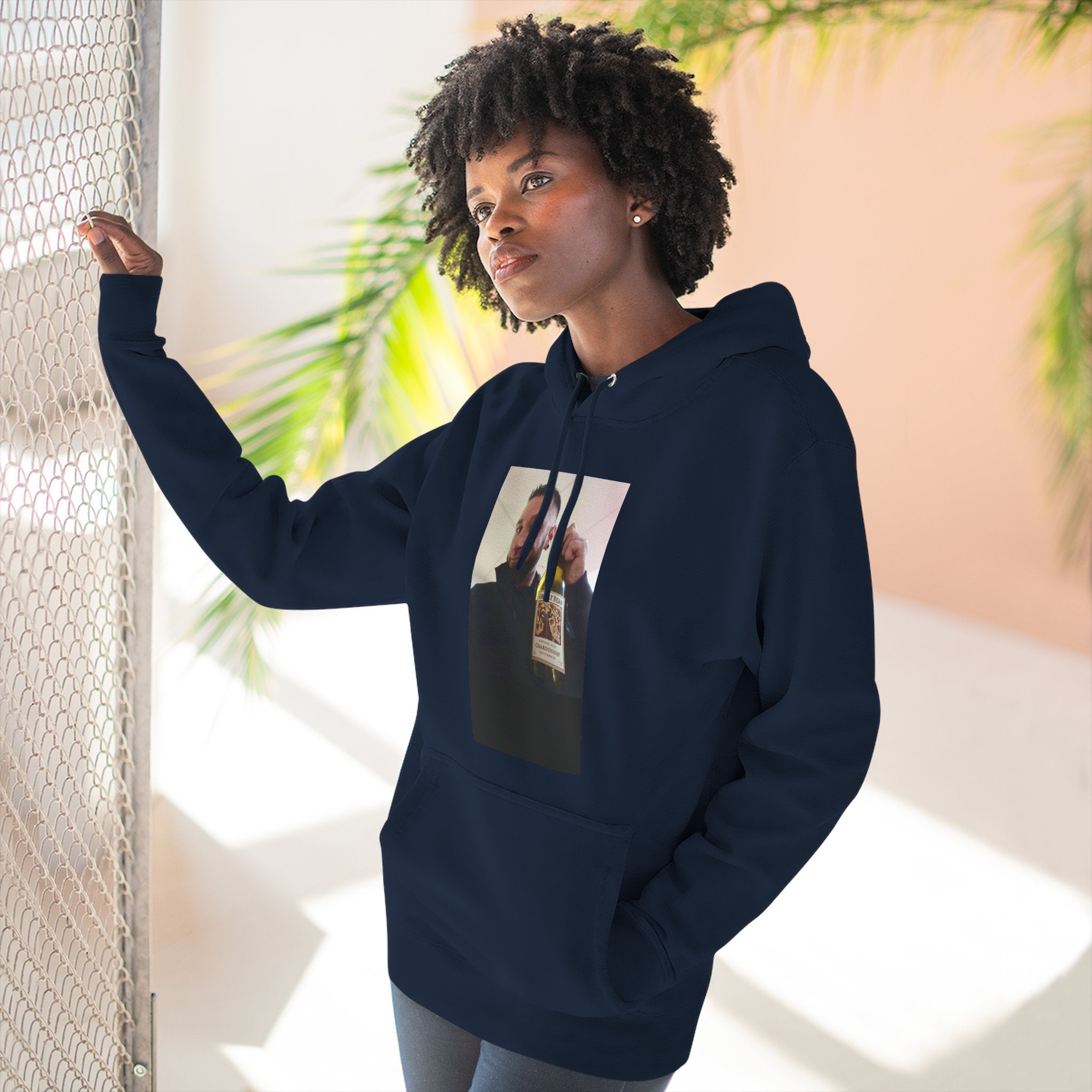 Shaun Says!      Three-Panel Fleece Hoodie – Vintage Photo Collage Printed Hoodie