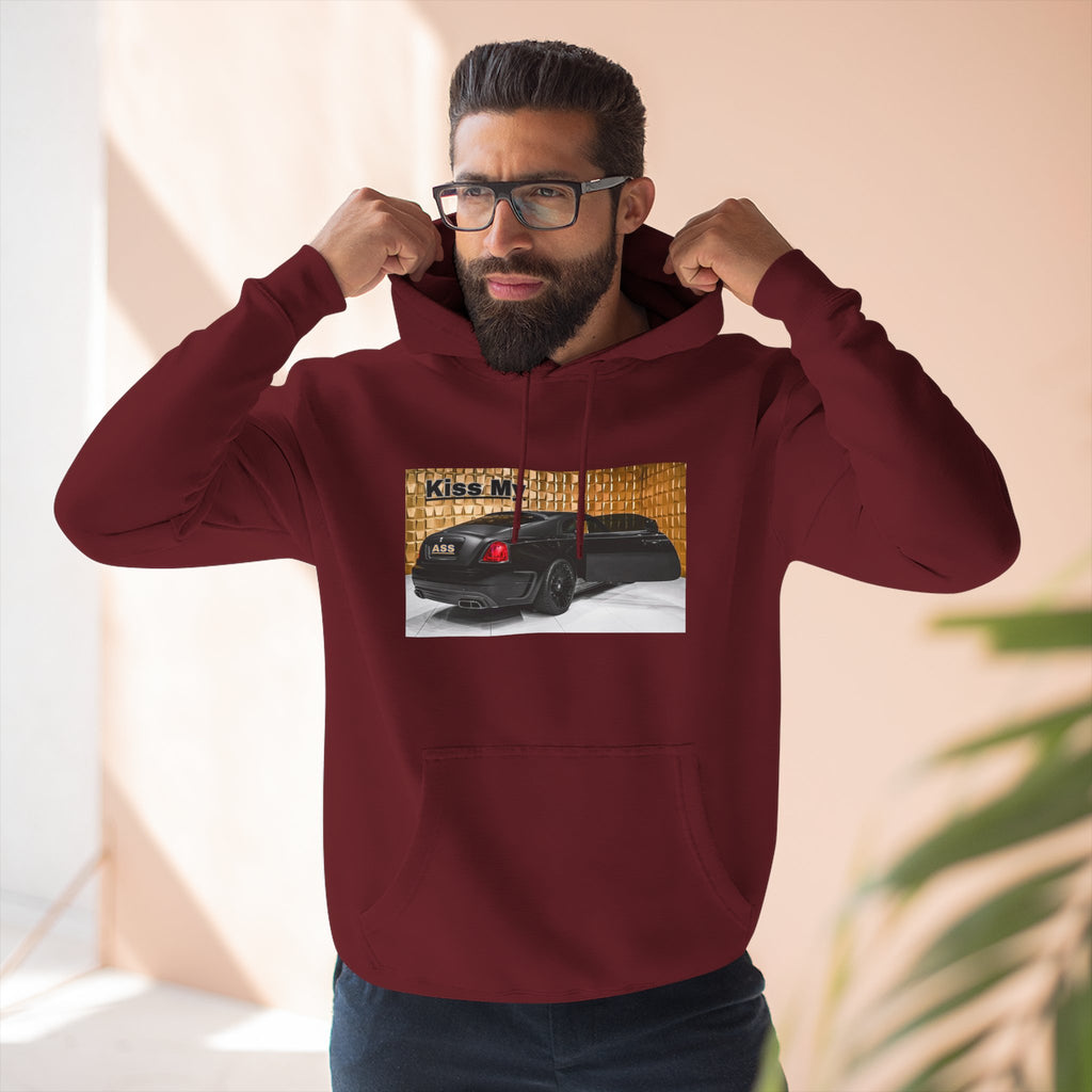Kiss My  License plate Hoodie — Graphic Black Car Music Lover Pullover