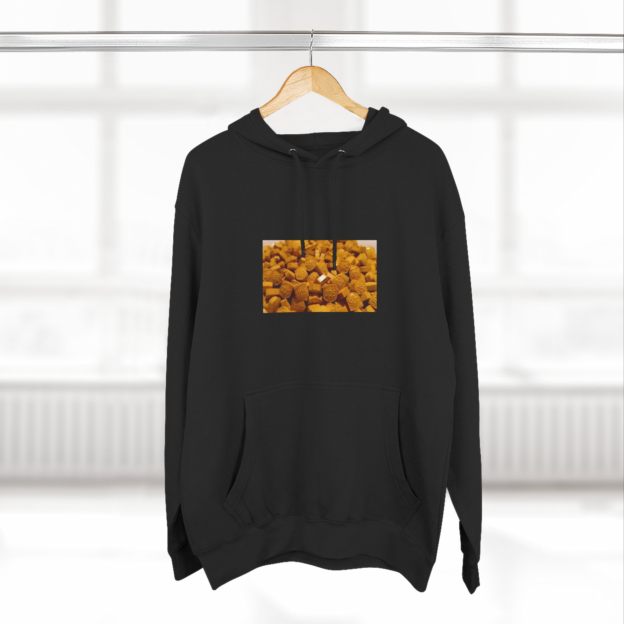 UPS Delivery Hoodie — Golden Nugget Pattern Chest Print Fleece Hoodie