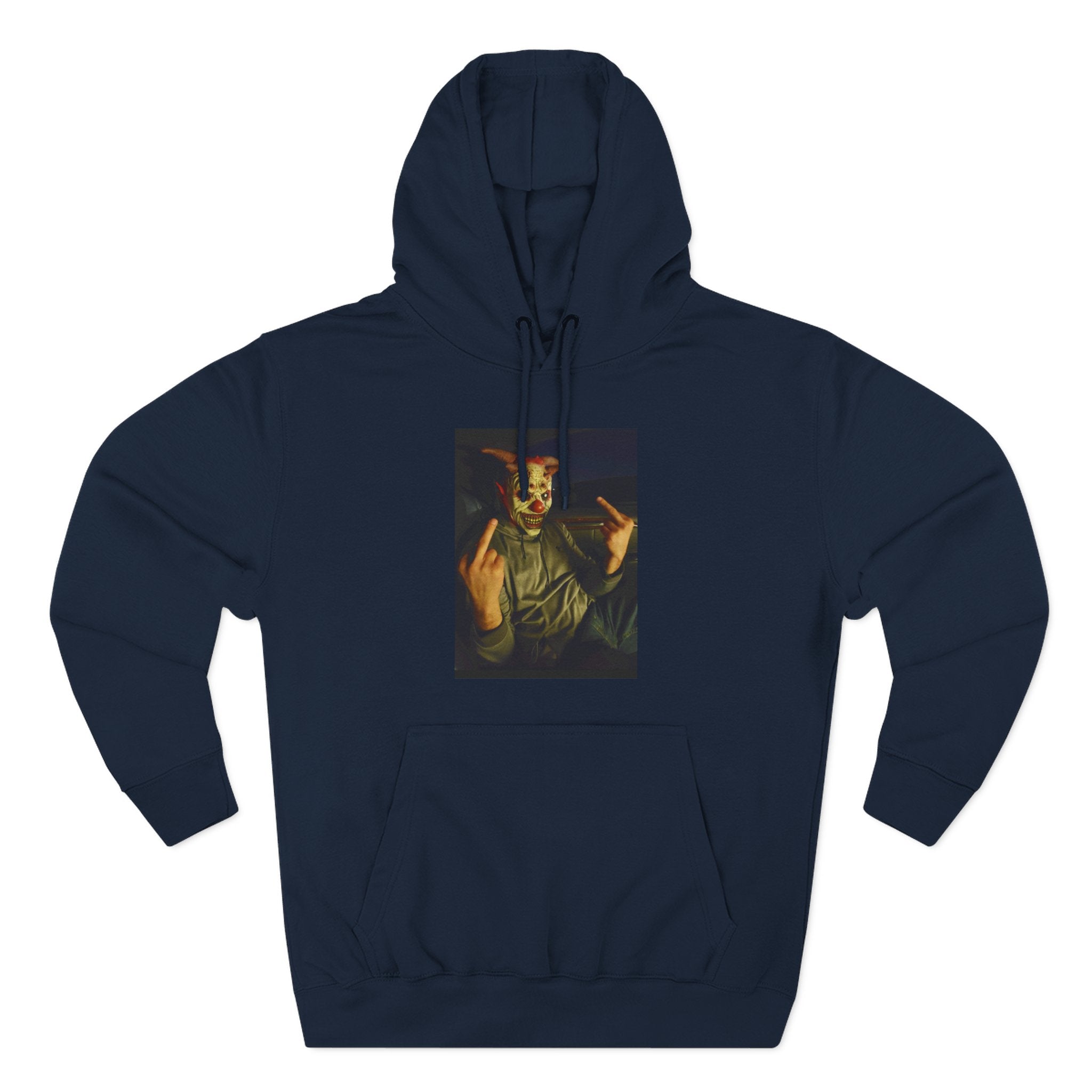 Scare Me Graphic Hoodie — Dark Art Portrait with Hand Gesture Print