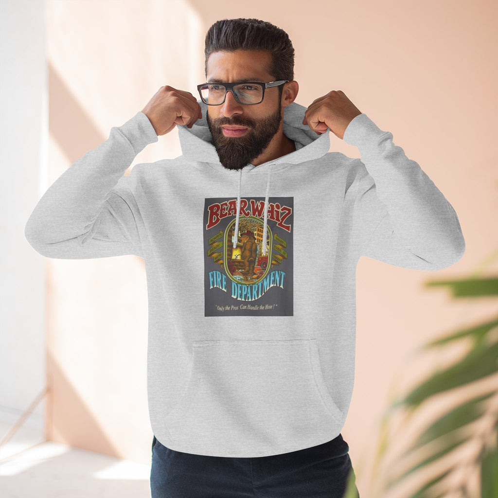 Bear Whiz Fire Department Hoodie — Vintage Bear Whiz Three-Panel Design