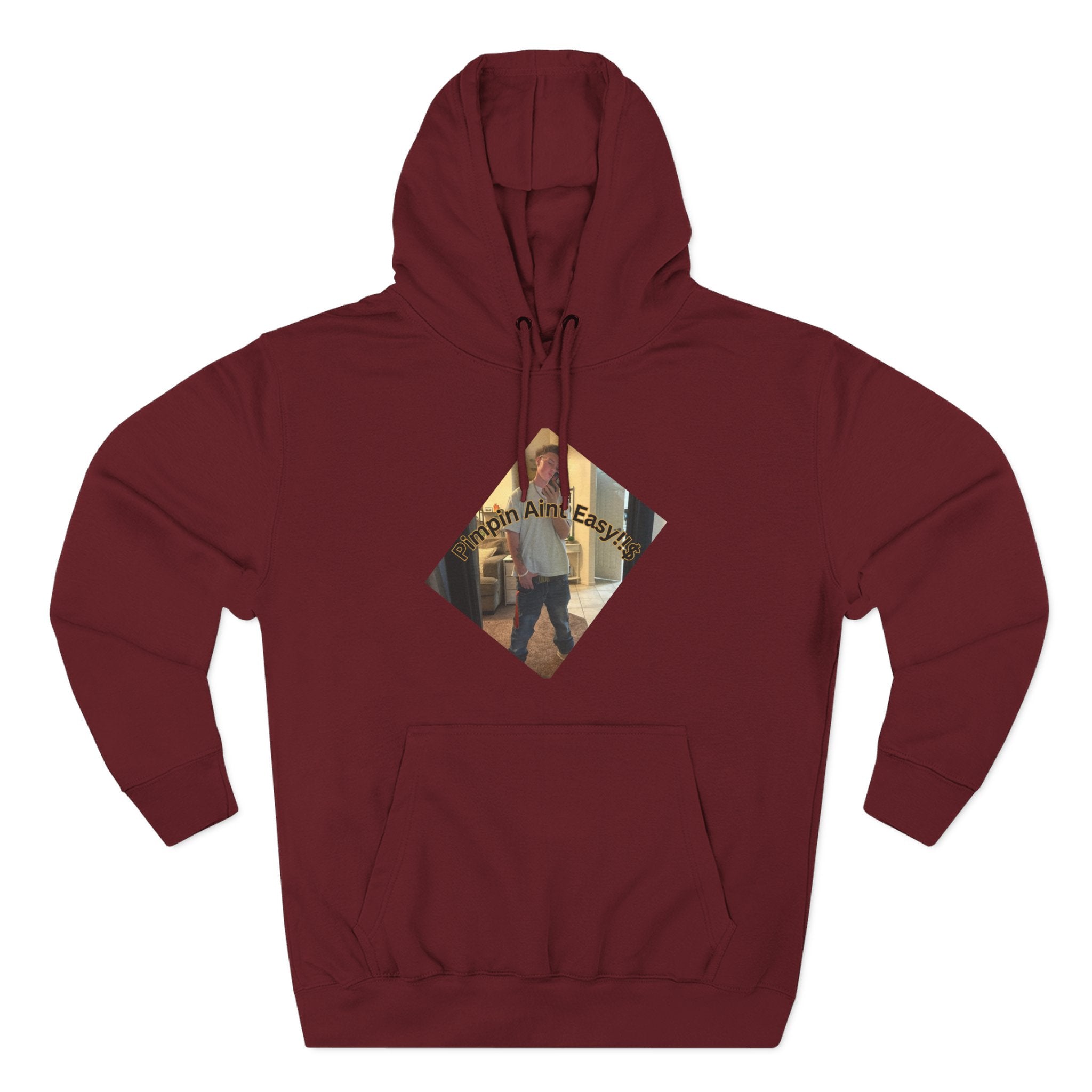 Pimpin Aint Easy (Ryder or Die Style)   Three-Panel Fleece Hoodie — Cozy Diamond Photo Graphic Pullover