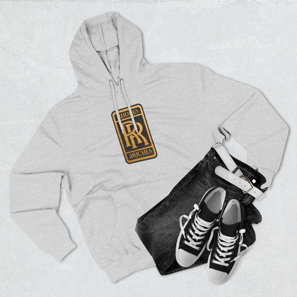 RHODES 2 RICHES Heritage RR Gold Emblem Hoodie — Luxury Vintage Logo Fleece