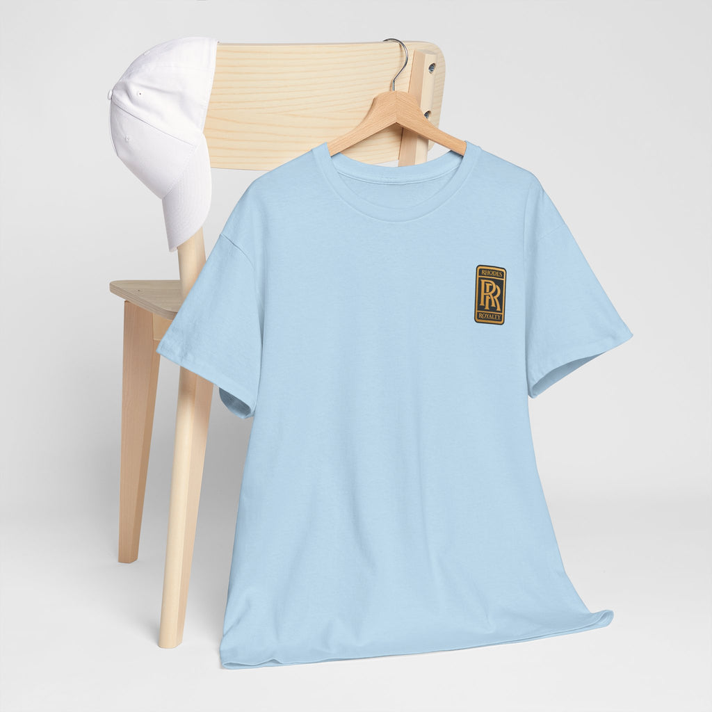 Rhodes Royalty Family Crest- Luxury Monogram T-Shirt — Small Chest Patch "RR"
