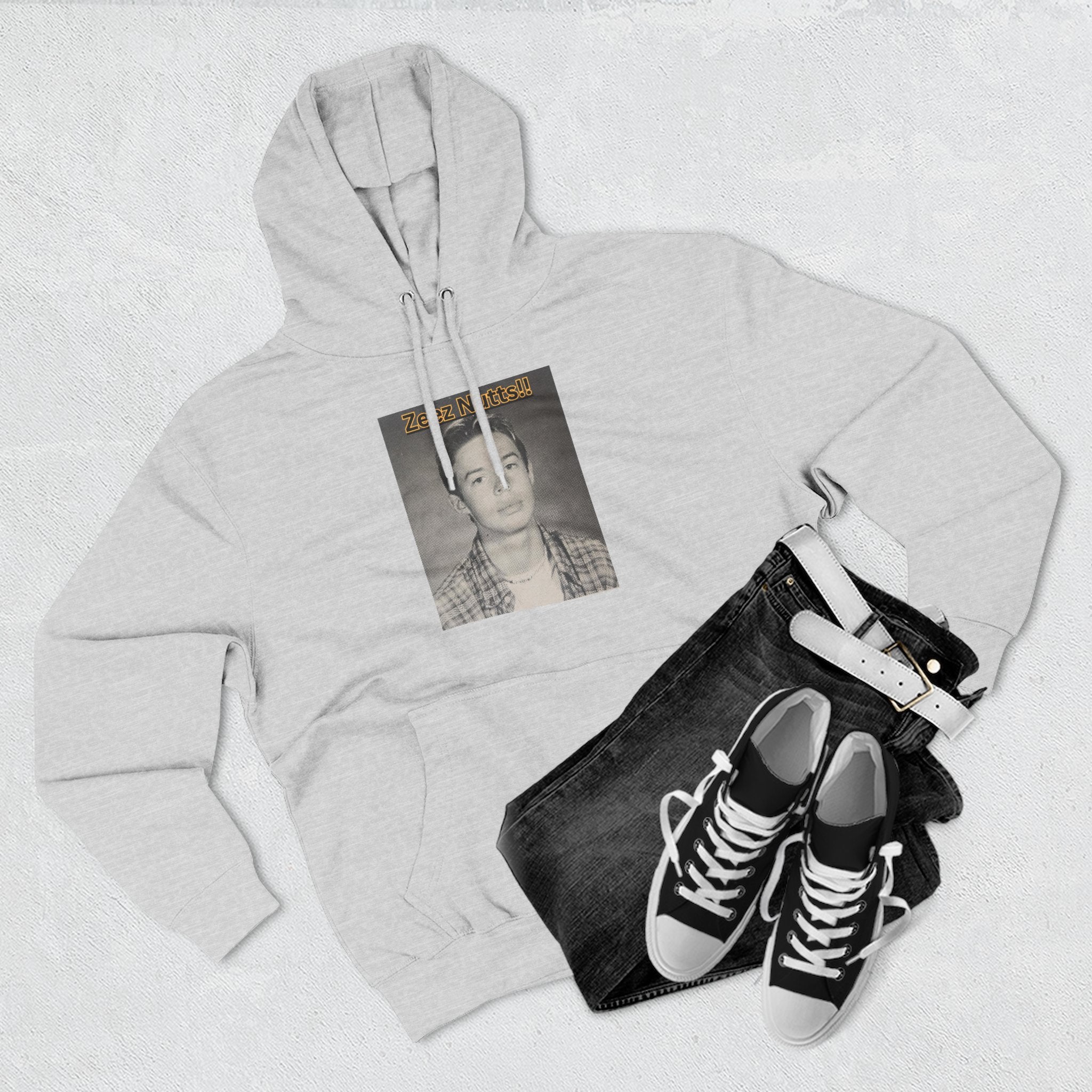 Zee'z Nutts!!   Vintage Portrait Hoodie — 'ZeeNutty' Photo Graphic Pullover