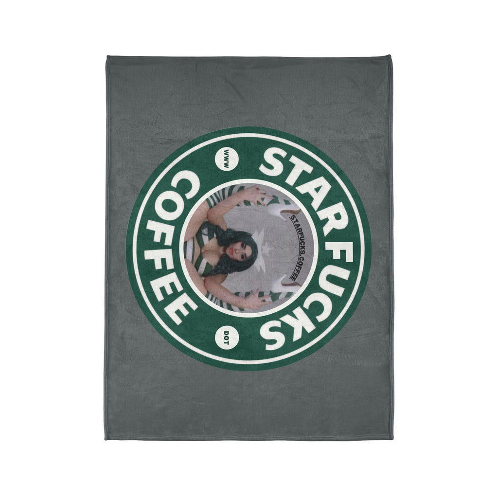 StarFucks.Coffee Plush Throw-Graphic Coffee Logo Blanket