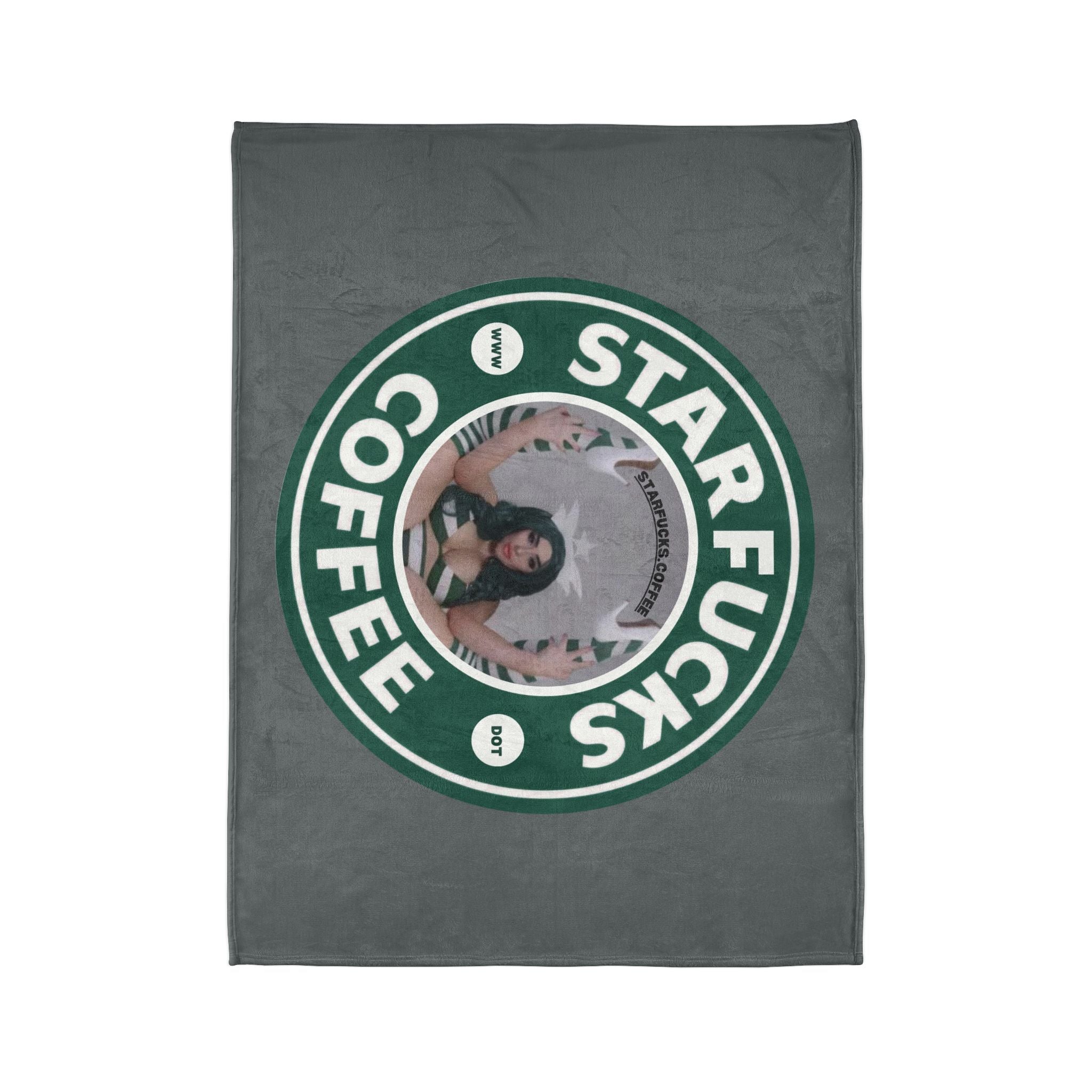 StarFucks.Coffee Plush Throw-Graphic Coffee Logo Blanket