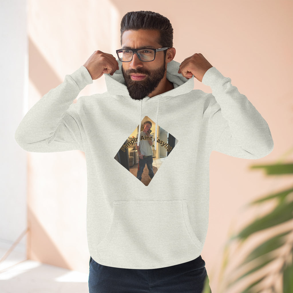 Pimpin Aint Easy (Ryder or Die Style)   Three-Panel Fleece Hoodie — Cozy Diamond Photo Graphic Pullover