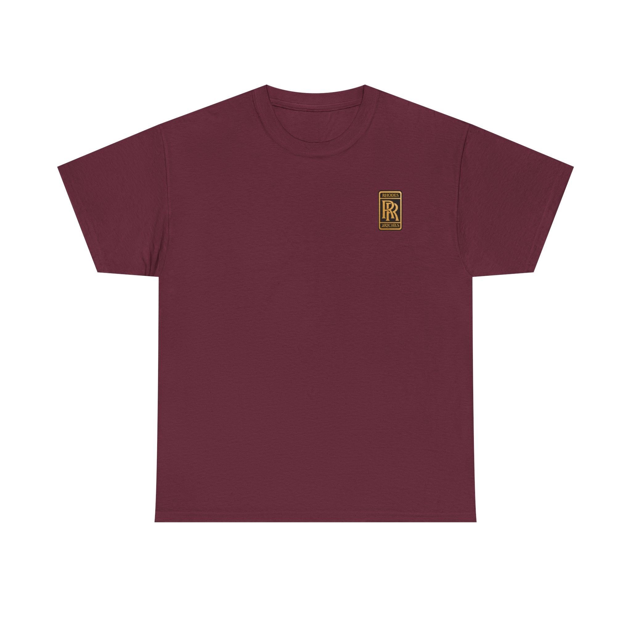 Rhodes 2 Riches Gold Family Crest Monogram Tee — Luxury RR Chest Patch T-Shirt