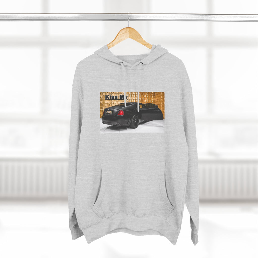 Kiss My  License plate Hoodie — Graphic Black Car Music Lover Pullover