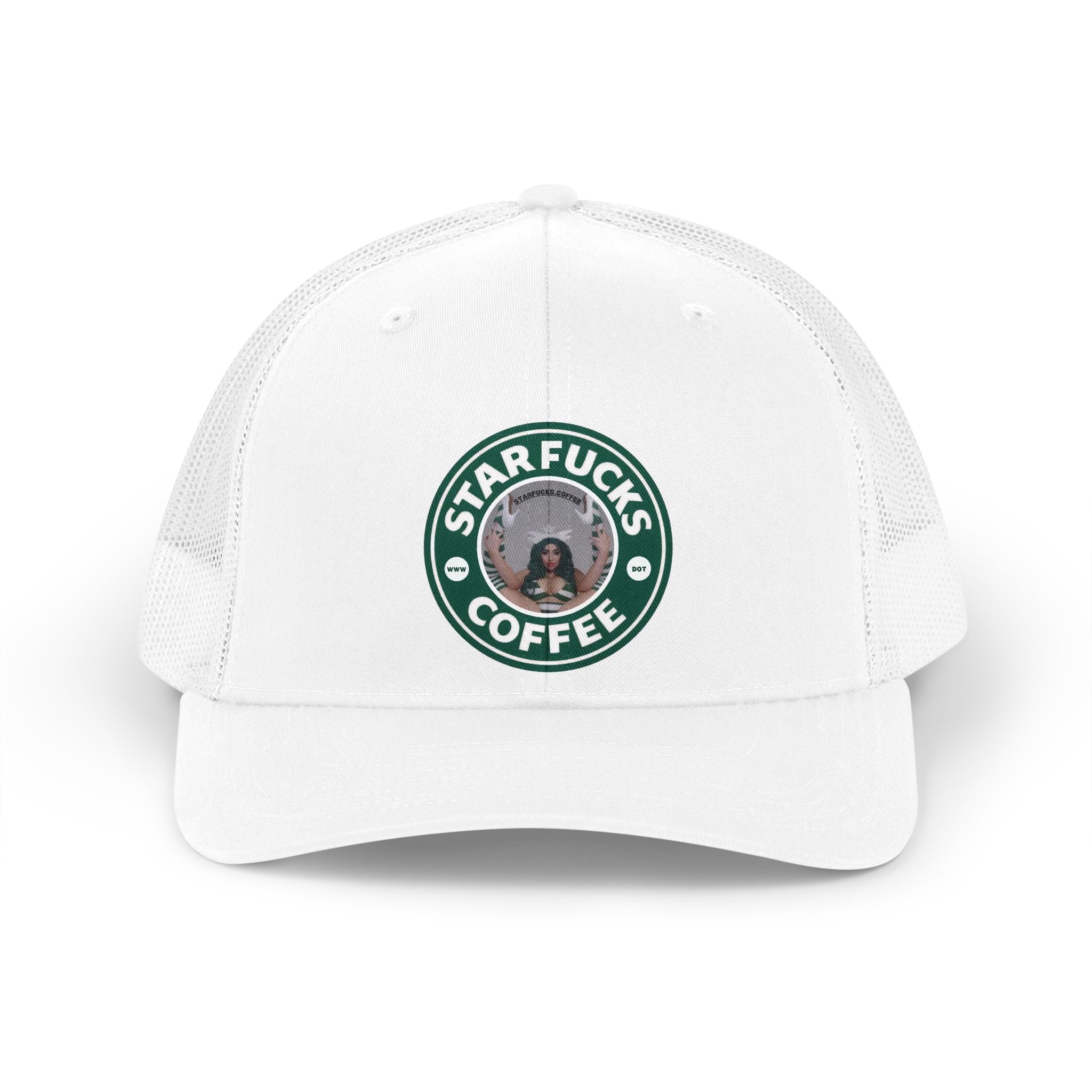 Starfucks.Coffee Retro Logo Mesh Cap fun comedy Trucker Hat