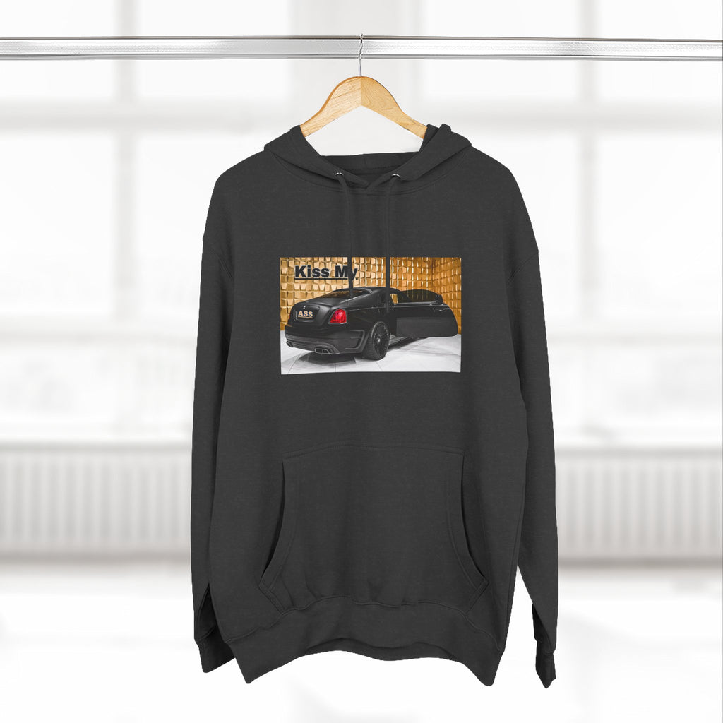 Kiss My  License plate Hoodie — Graphic Black Car Music Lover Pullover