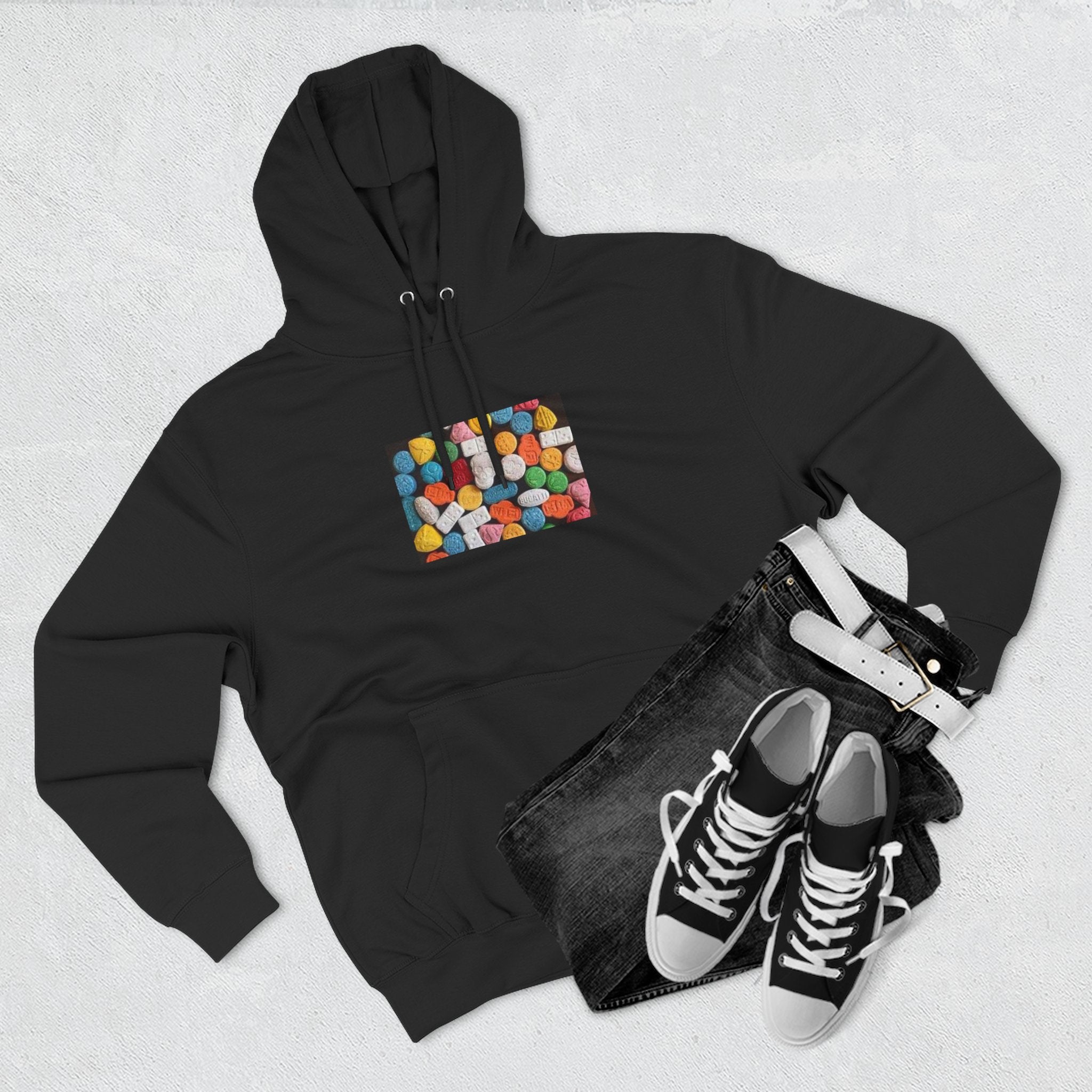 Colorful Candy Photo Hoodie — Retro Sweet Treats Pullover