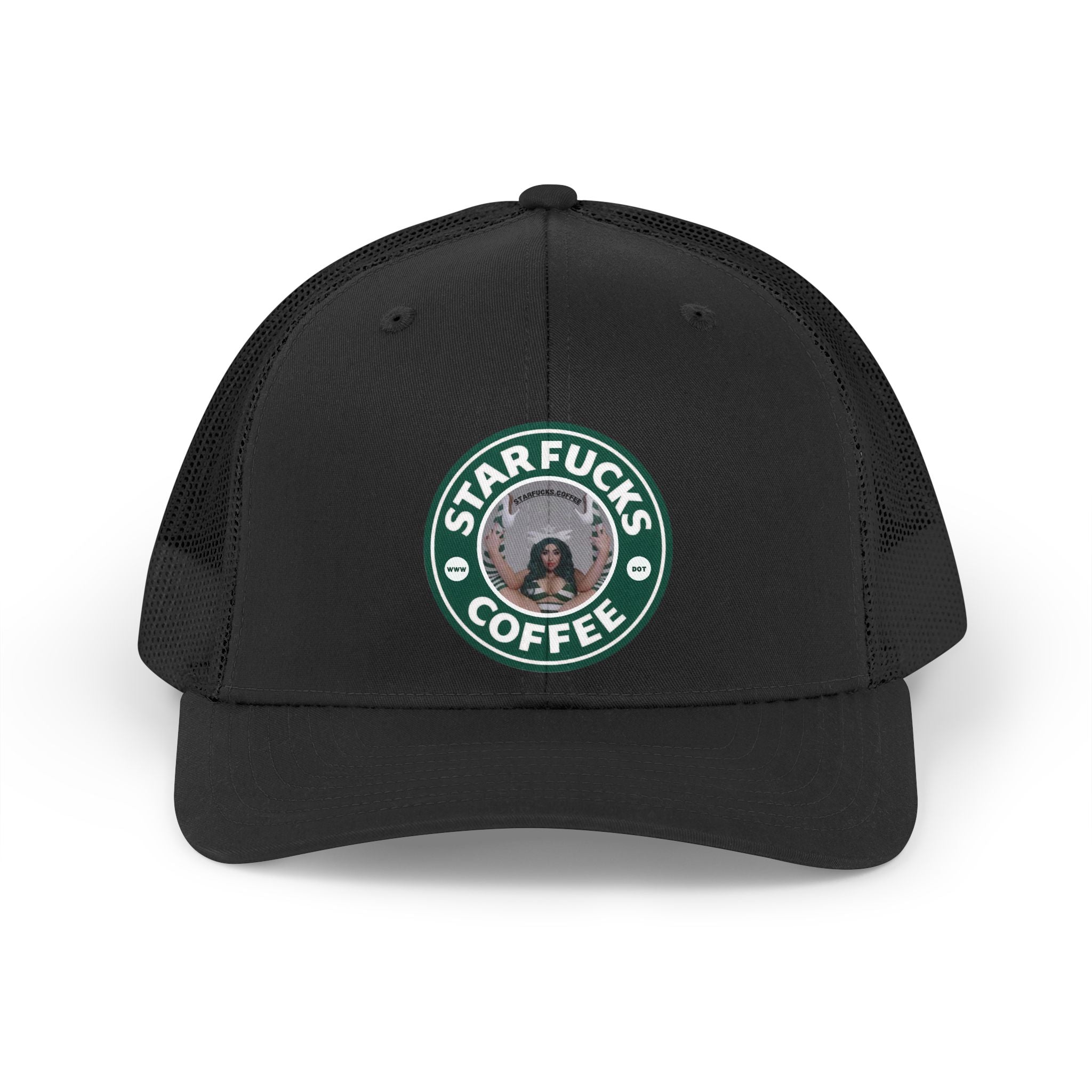 Starfucks.Coffee Retro Logo Mesh Cap fun comedy Trucker Hat