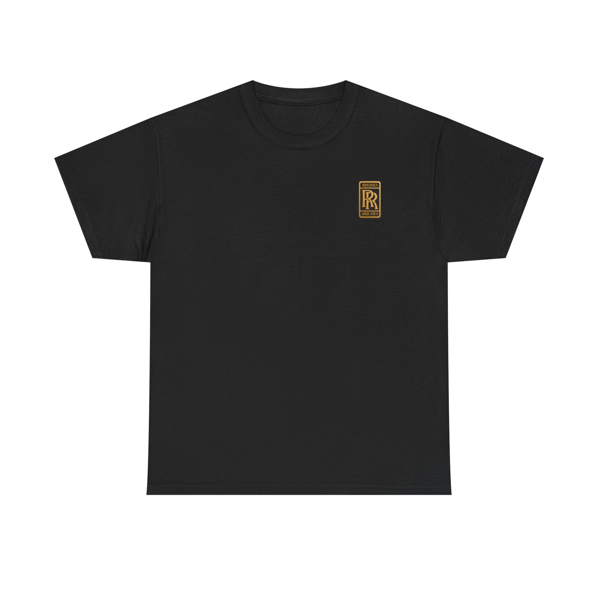 Rhodes 2 Riches Gold Family Crest Monogram Tee — Luxury RR Chest Patch T-Shirt
