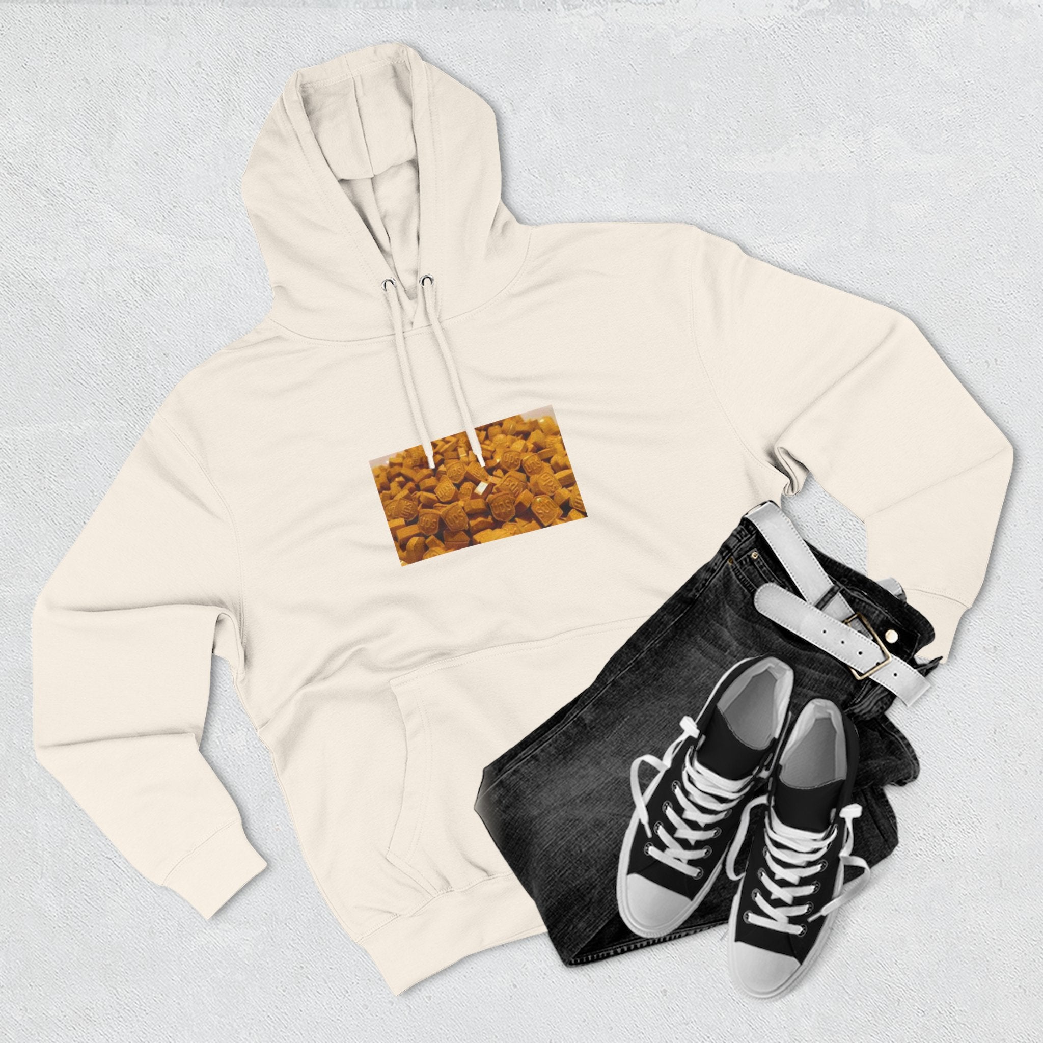 UPS Delivery Hoodie — Golden Nugget Pattern Chest Print Fleece Hoodie