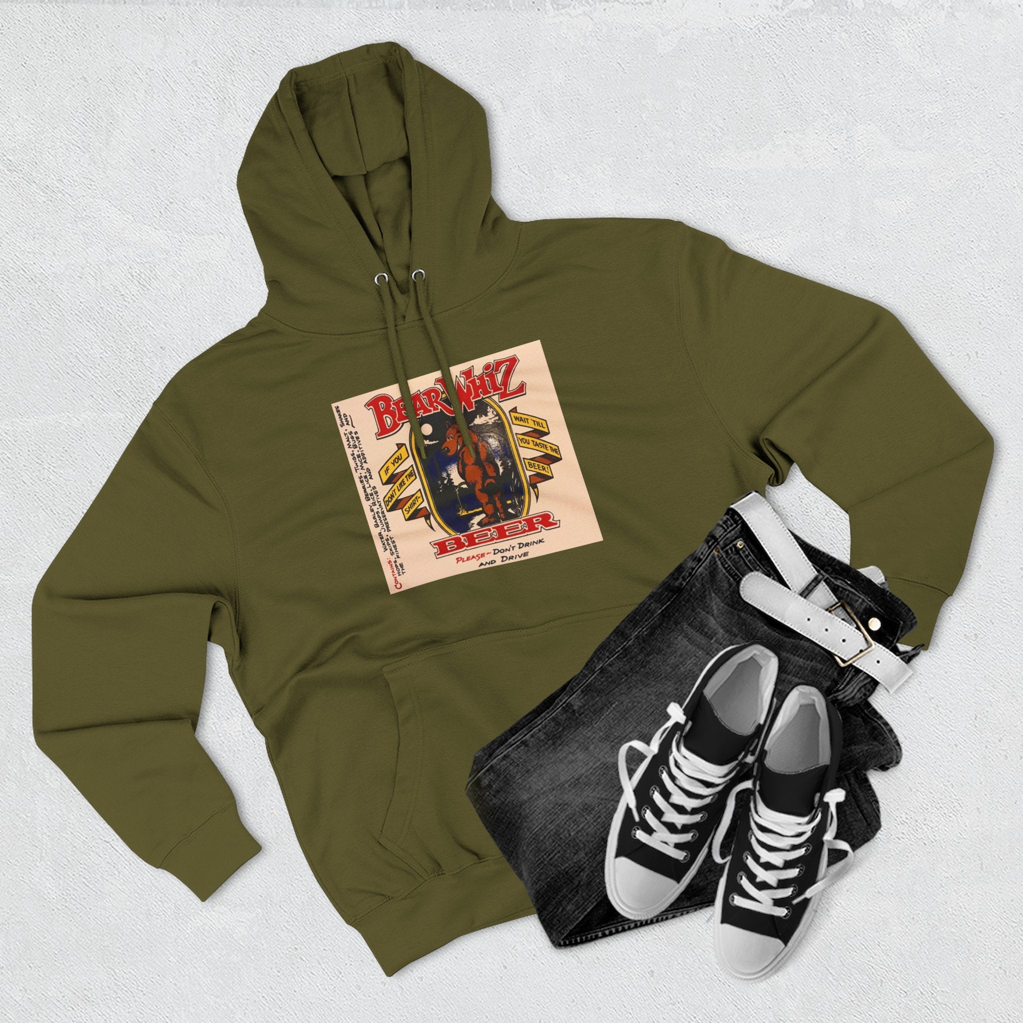 Bear Whiz Beer Original Brew Hoodie - "Bluegrass Revival" Music Poster Design