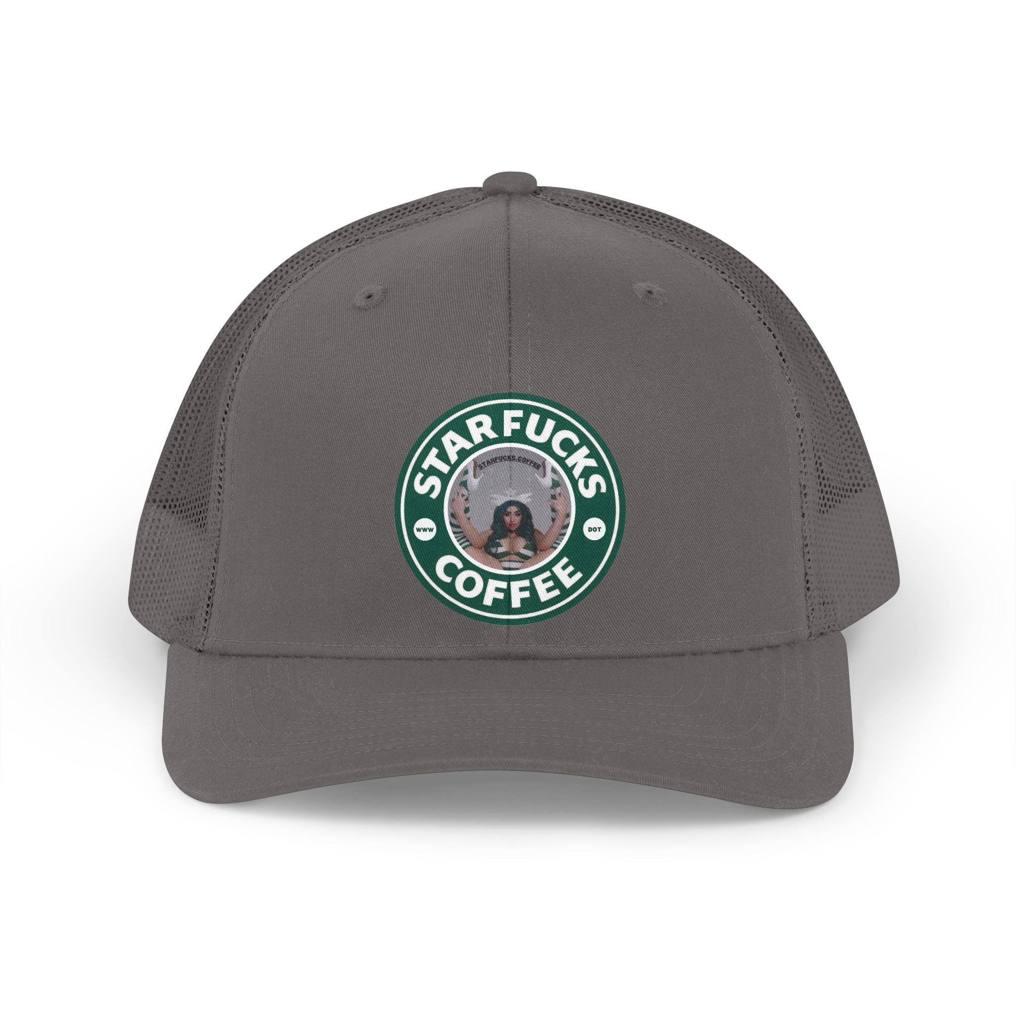 Starfucks.Coffee Retro Logo Mesh Cap fun comedy Trucker Hat