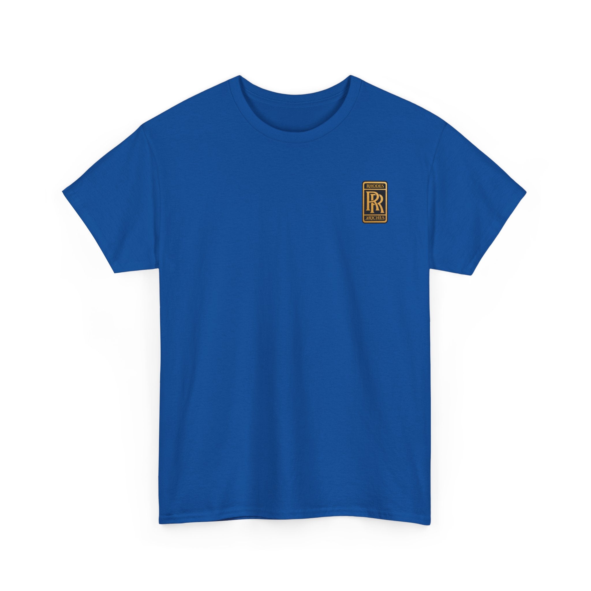 Rhodes 2 Riches Gold Family Crest Monogram Tee — Luxury RR Chest Patch T-Shirt