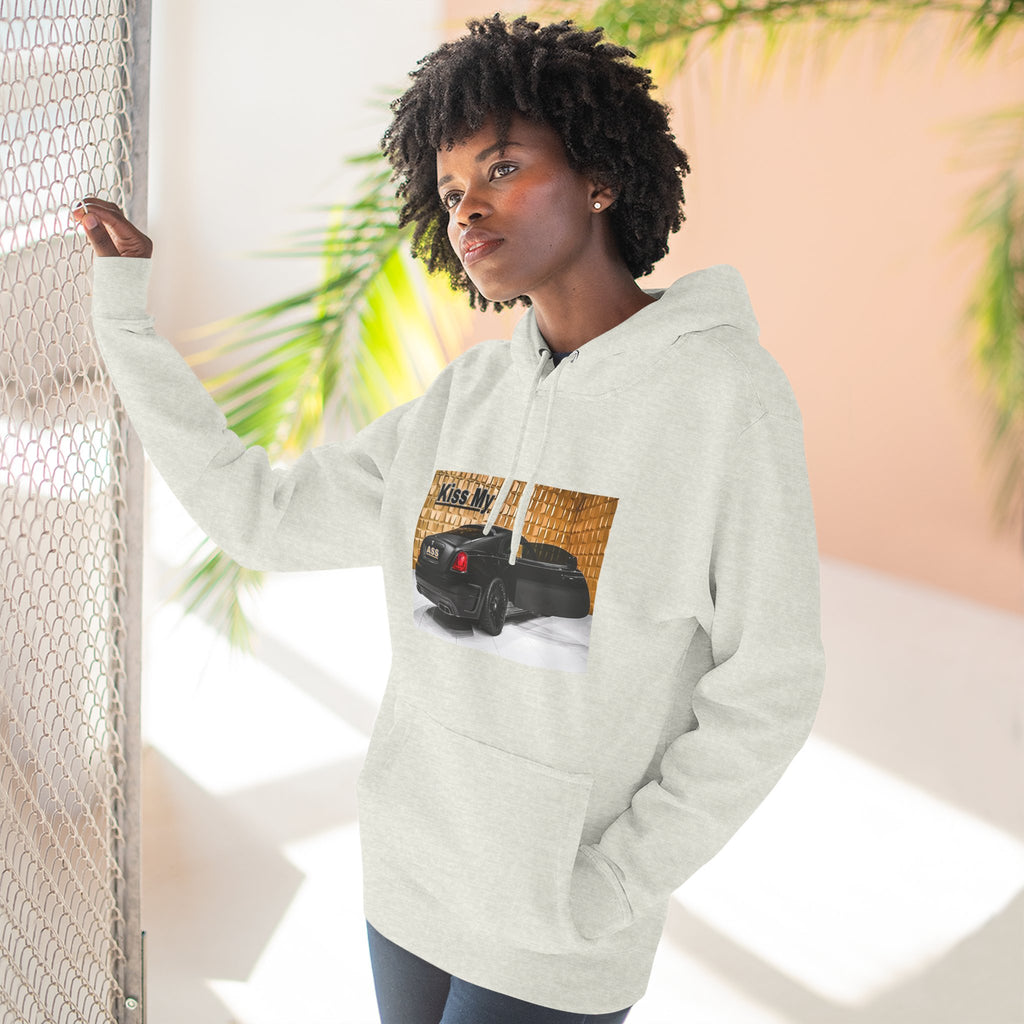 Kiss My  License plate Hoodie — Graphic Black Car Music Lover Pullover