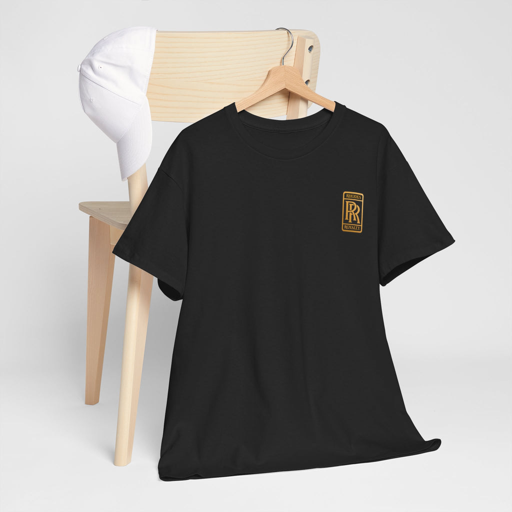 Rhodes Royalty Family Crest- Luxury Monogram T-Shirt — Small Chest Patch "RR"