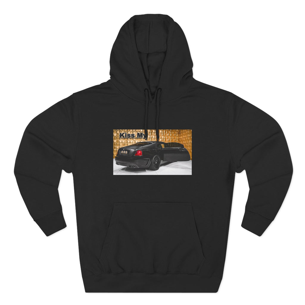 Kiss My  License plate Hoodie — Graphic Black Car Music Lover Pullover