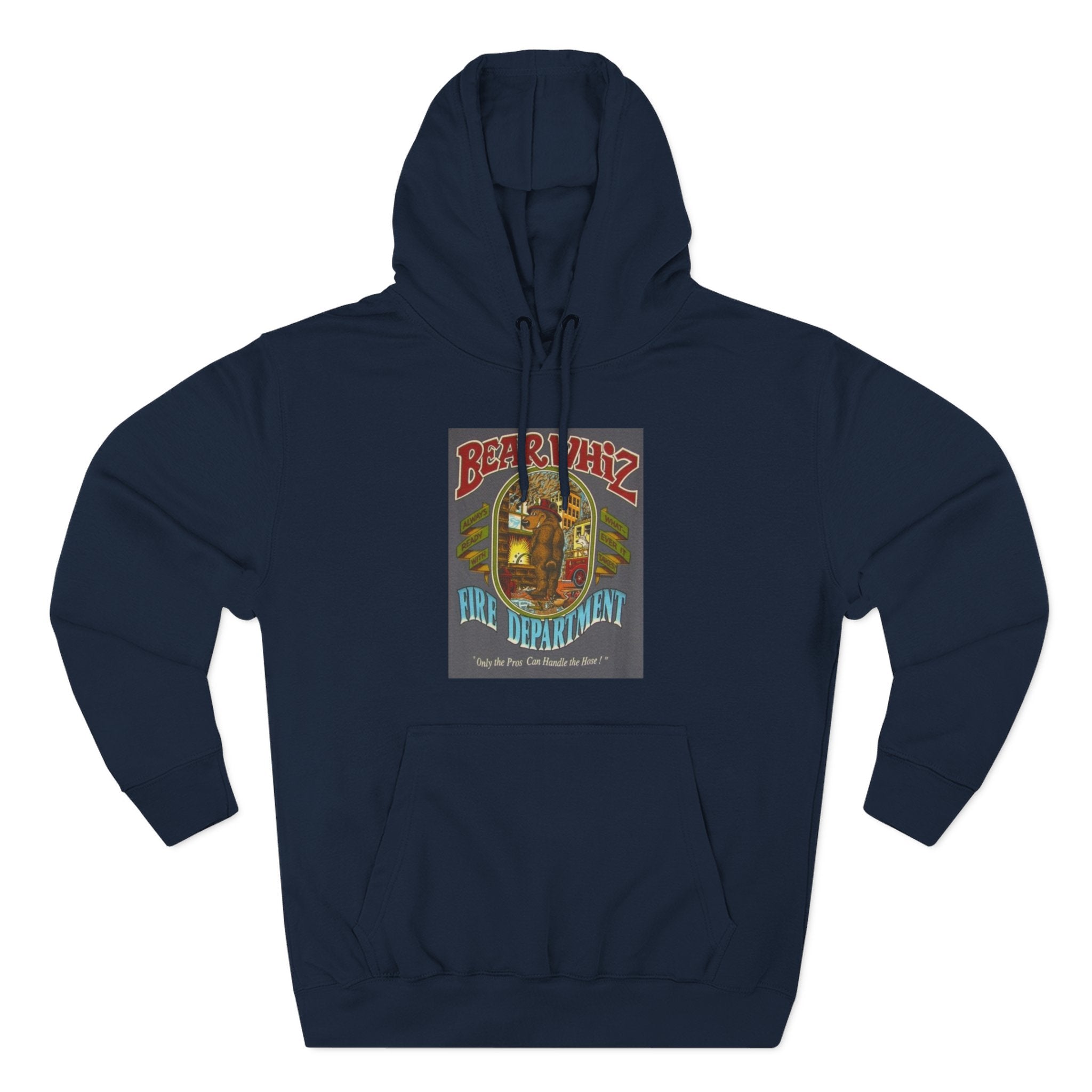 Bear Whiz Fire Department Hoodie — Vintage Bear Whiz Three-Panel Design