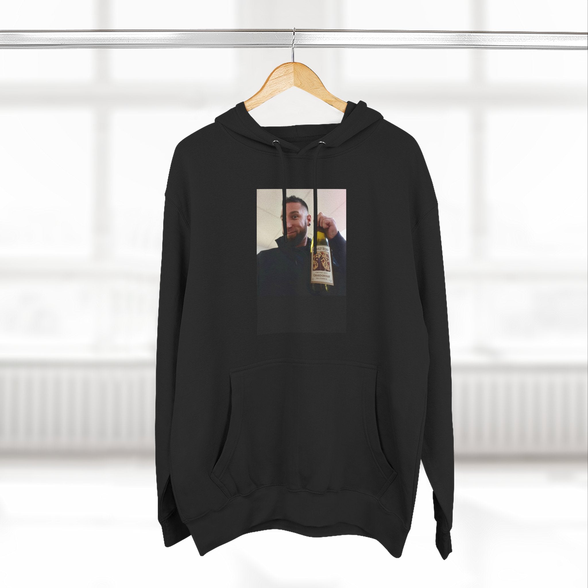 Shaun Says!      Three-Panel Fleece Hoodie – Vintage Photo Collage Printed Hoodie