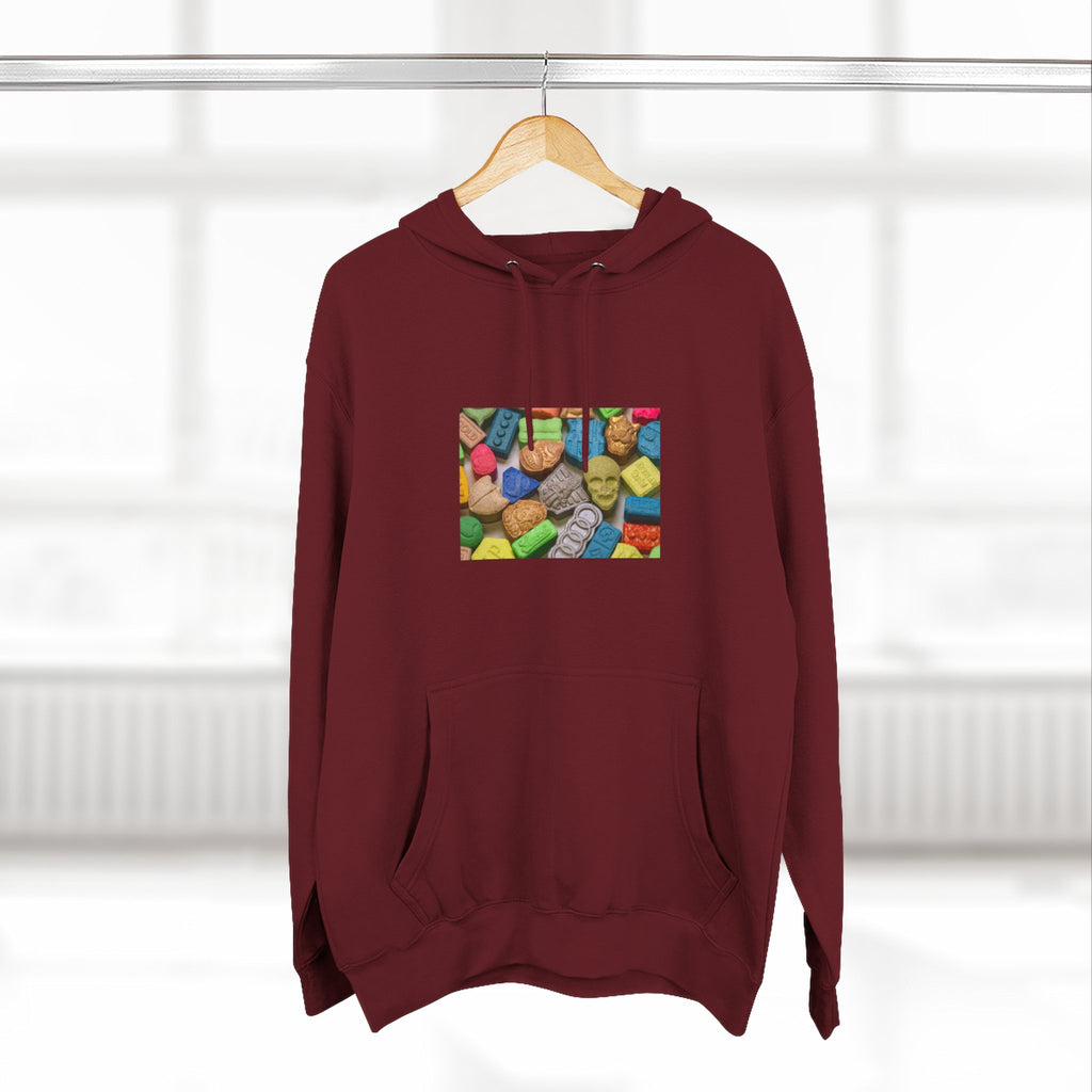 Candy Collage Hoodie — Colorful Retro Candy Graphic Pullover
