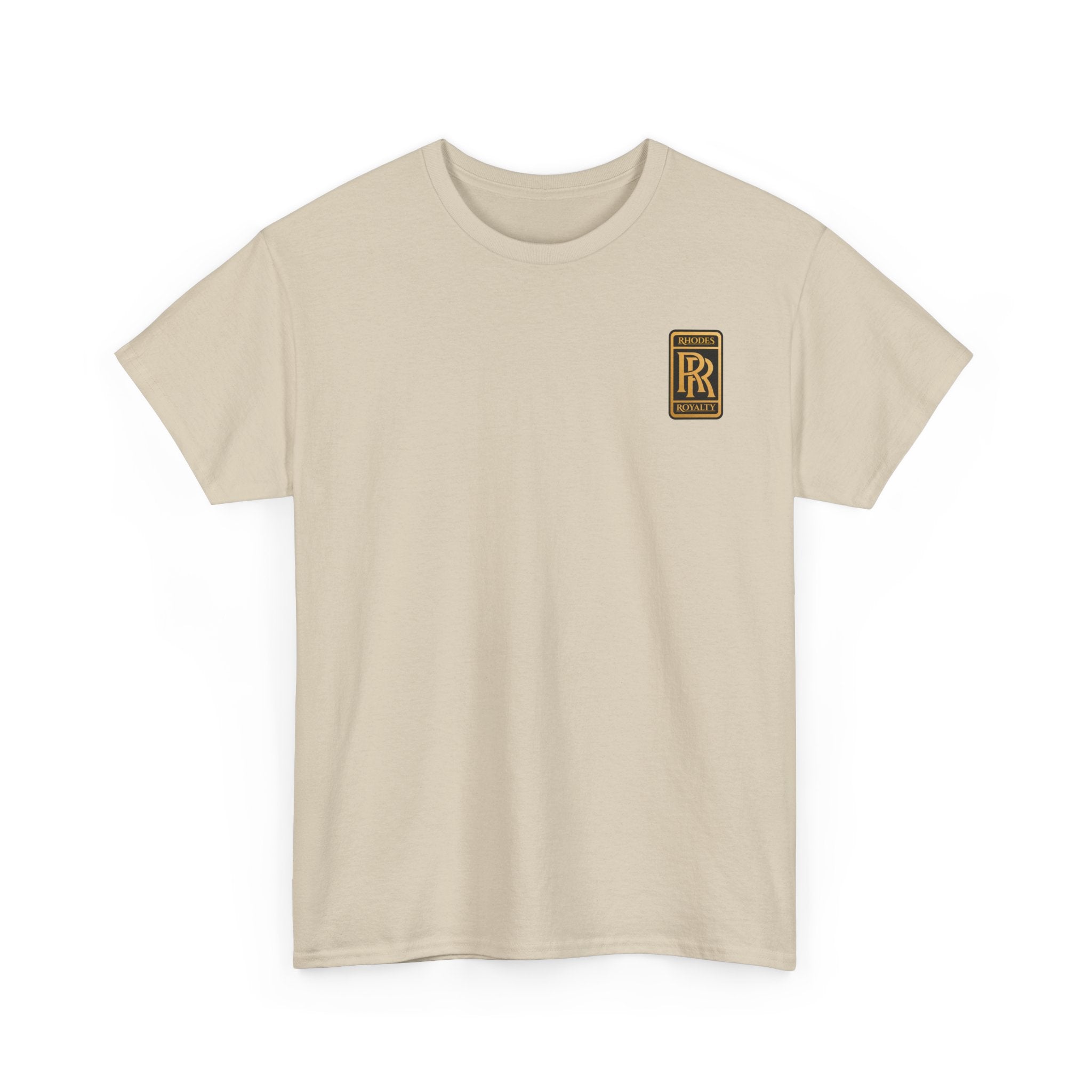 Rhodes Royalty Family Crest- Luxury Monogram T-Shirt — Small Chest Patch "RR"