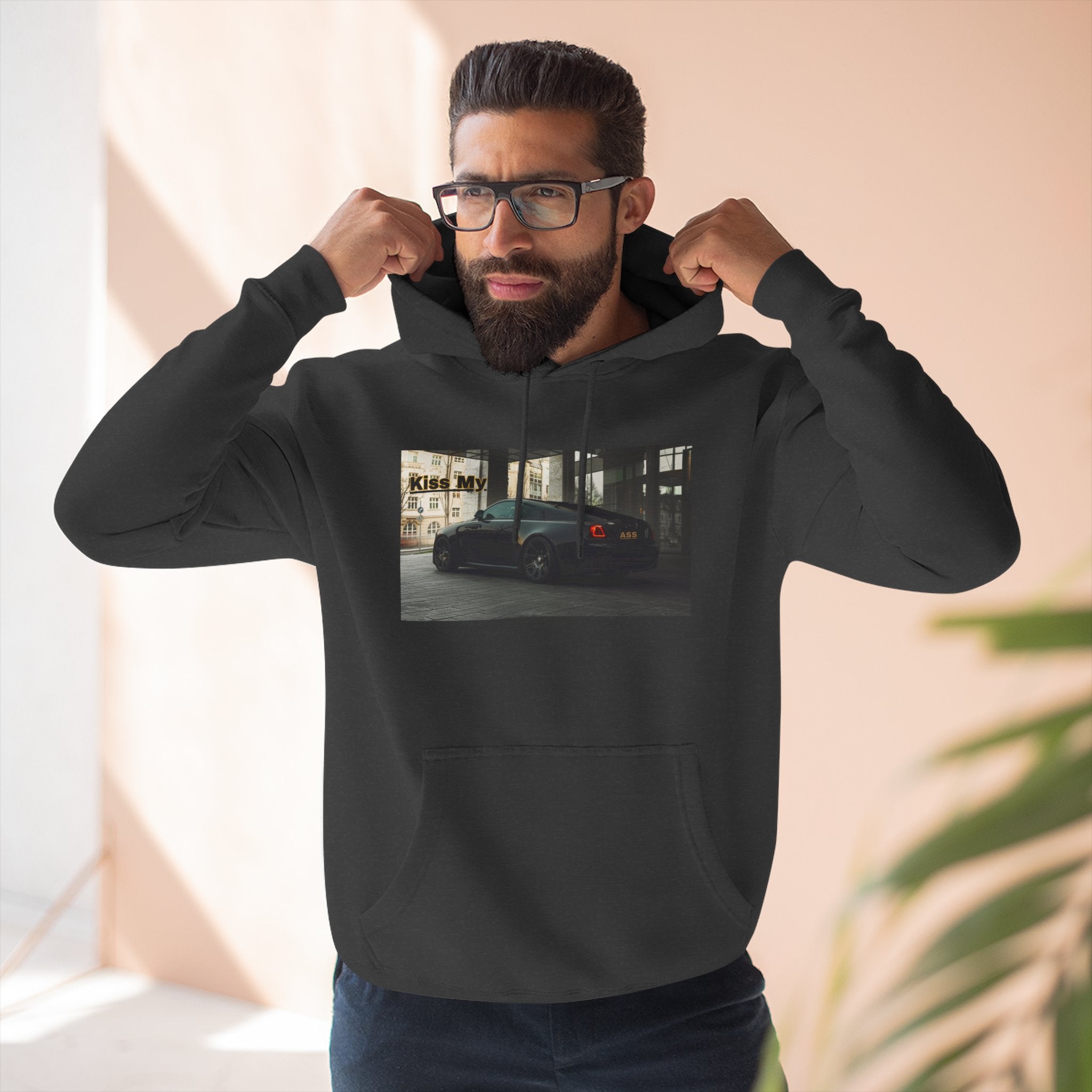 KISS MY license plate Photo Hoodie — Vintage Streetwear Pullover