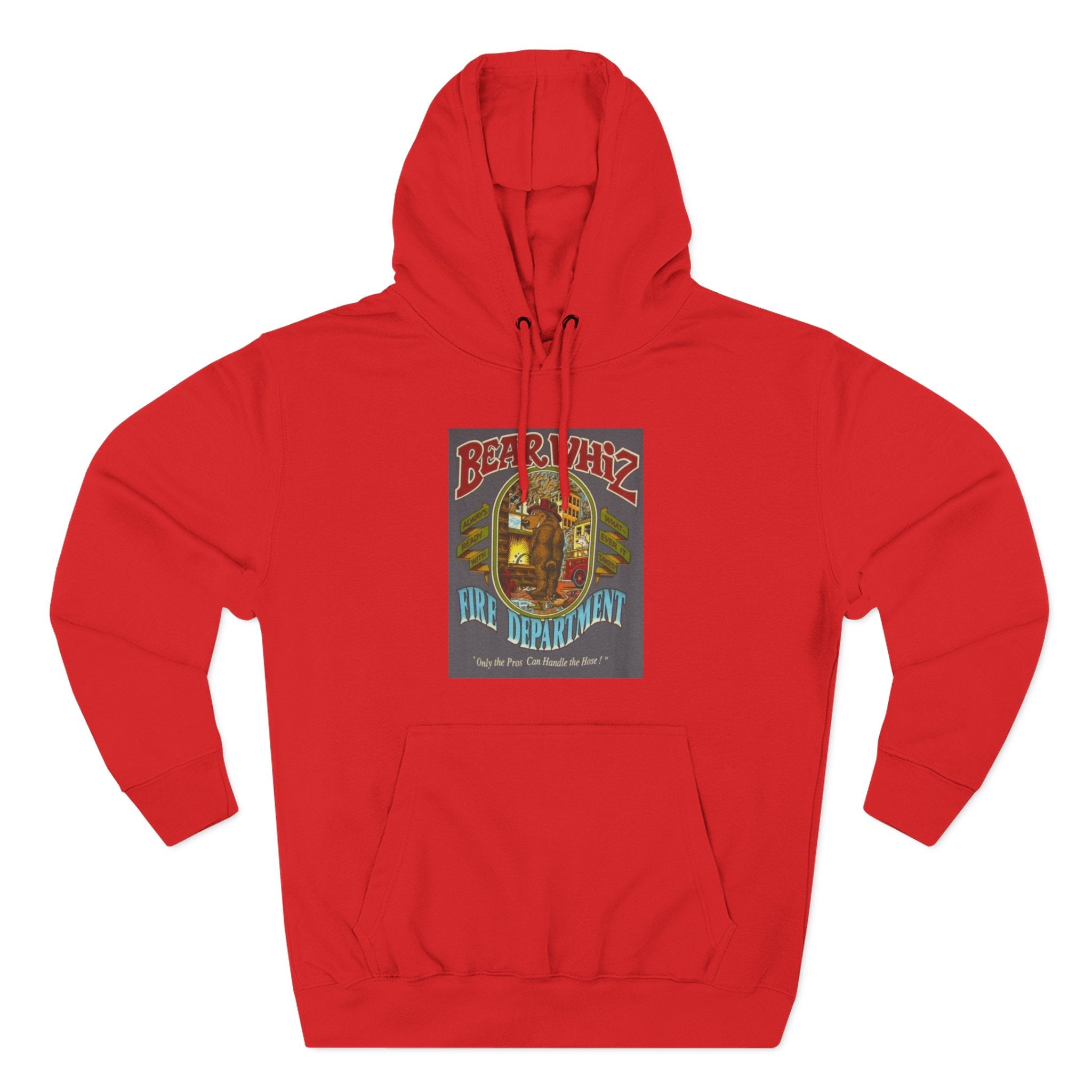 Bear Whiz Fire Department Hoodie — Vintage Bear Whiz Three-Panel Design