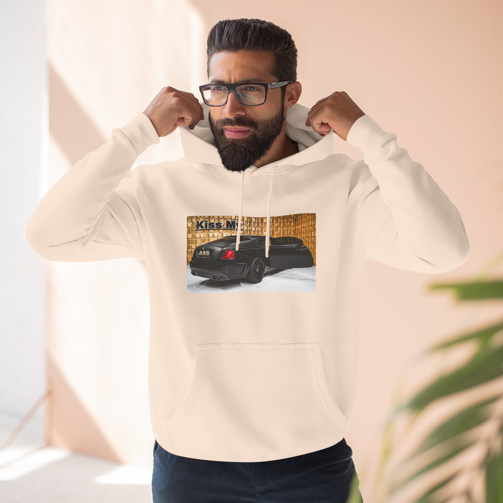 Kiss My  License plate Hoodie — Graphic Black Car Music Lover Pullover