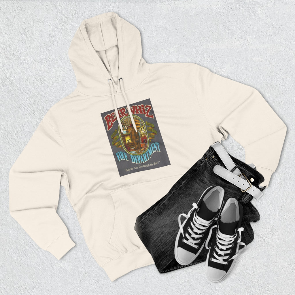 Bear Whiz Fire Department Hoodie — Vintage Bear Whiz Three-Panel Design