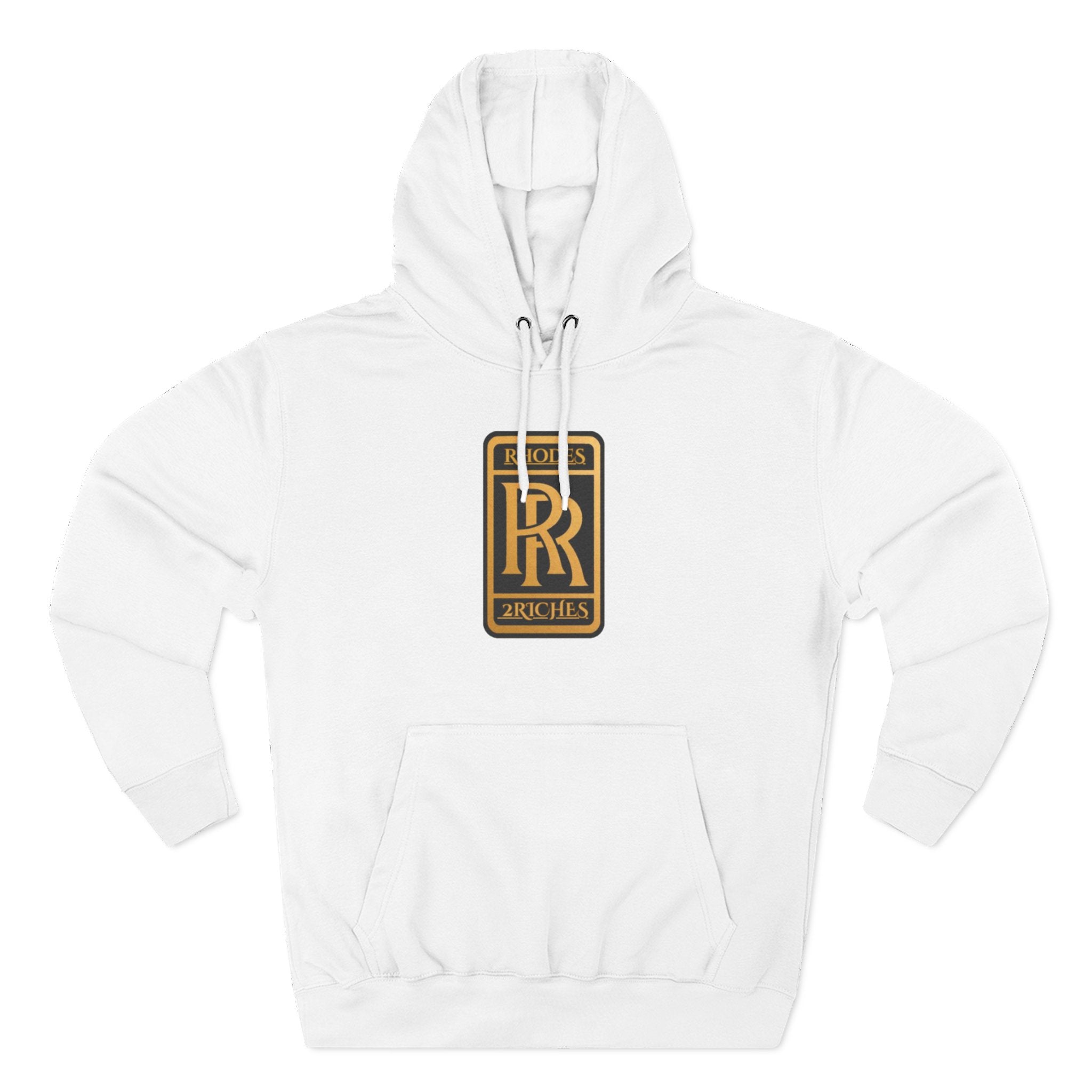 RHODES 2 RICHES Heritage RR Gold Emblem Hoodie — Luxury Vintage Logo Fleece