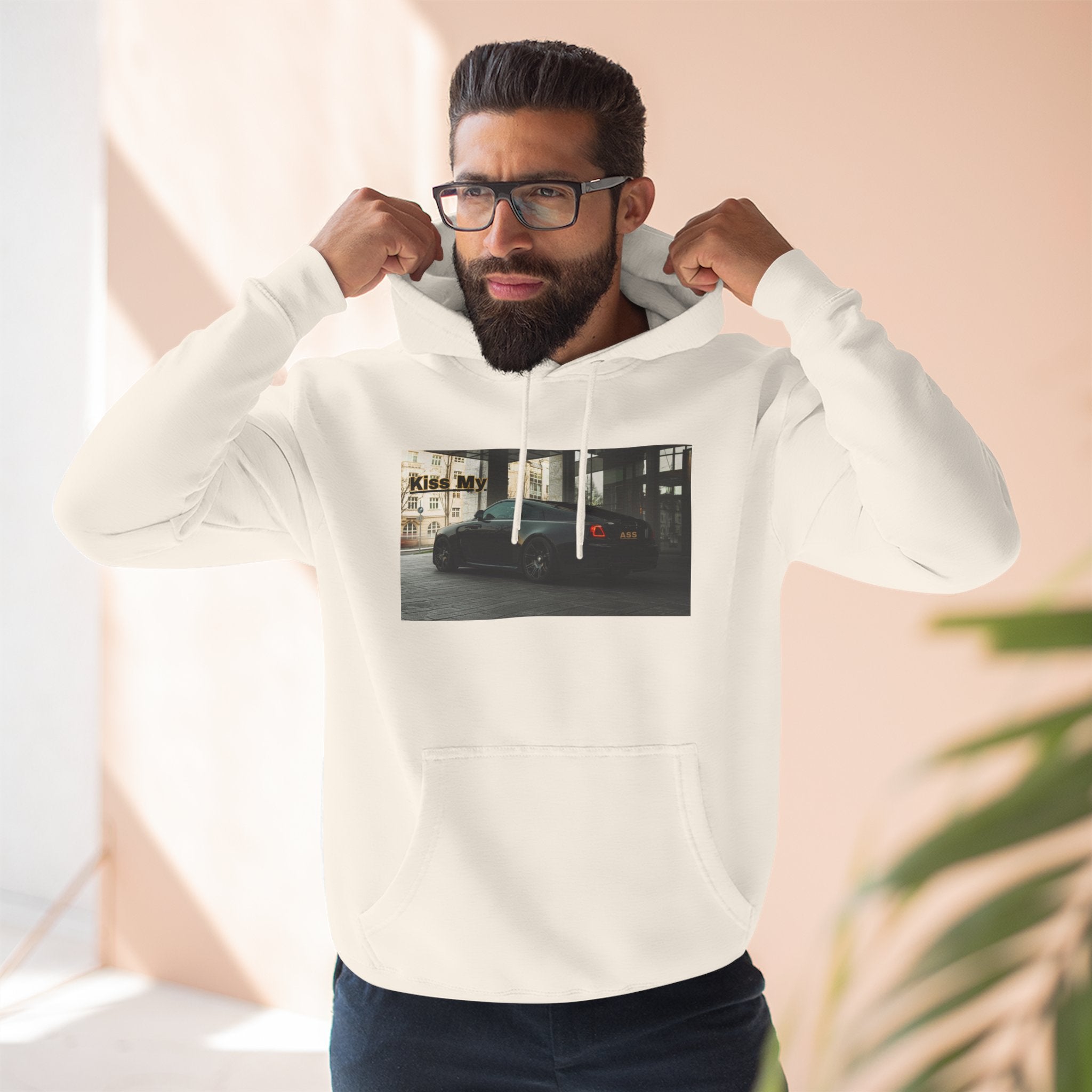 KISS MY license plate Photo Hoodie — Vintage Streetwear Pullover