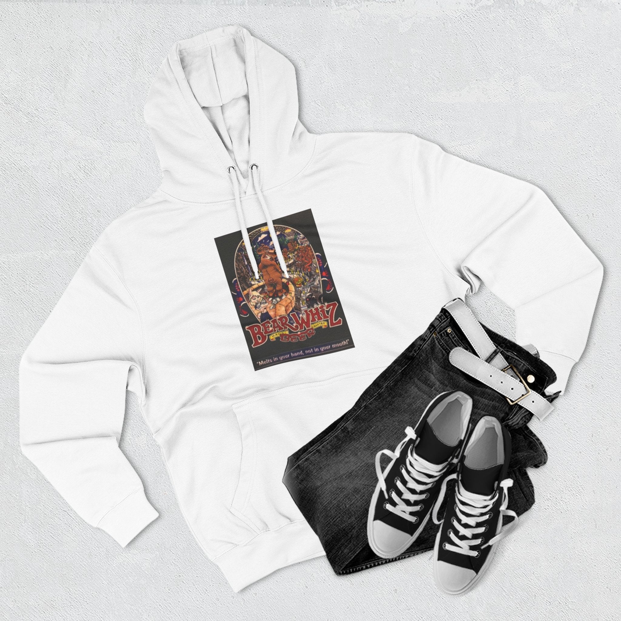 Bear Whiz Beer 3 Hoodie — 'Burning Jazz' Retro Concert Poster Fleece Hoodie