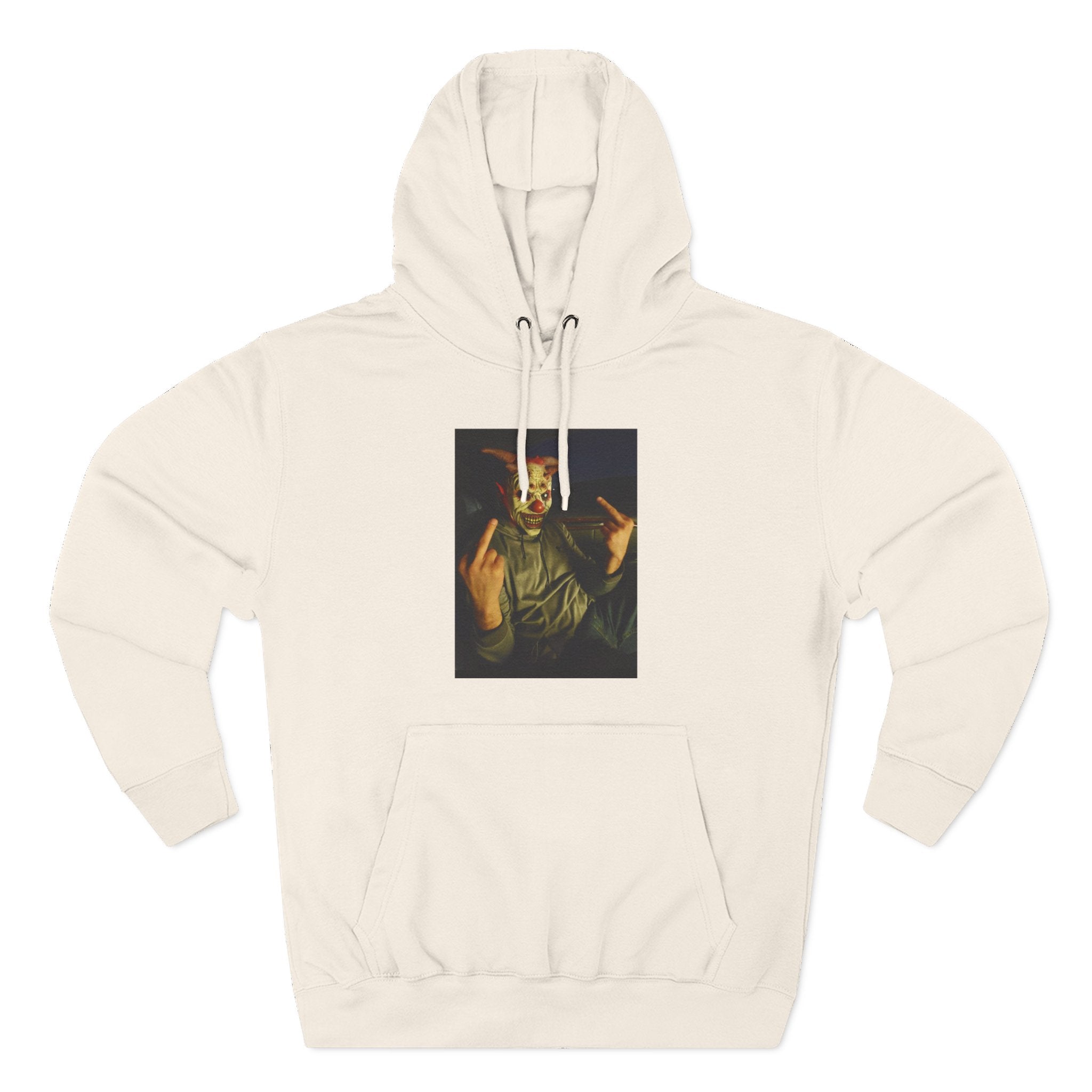 Scare Me Graphic Hoodie — Dark Art Portrait with Hand Gesture Print